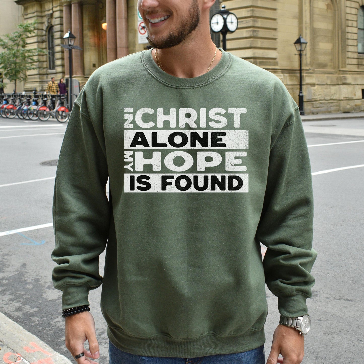 in christ alone sweatshirt, mens christian clothing, Trendy Christian Faith Sweatshirt, Bible Quotes Hoodie, Bible verse sweatshirt