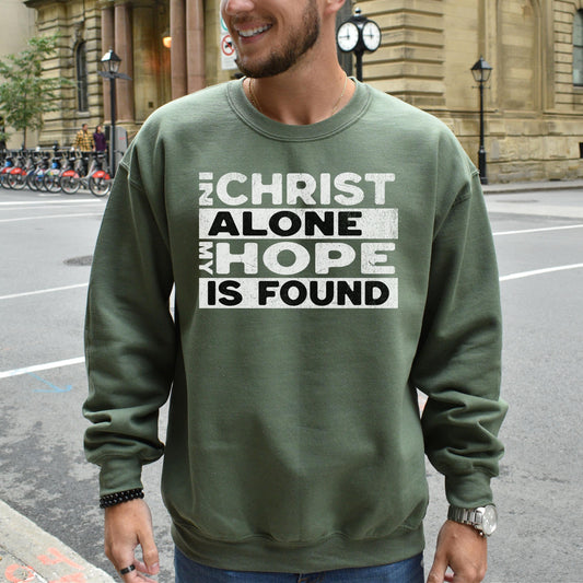 in christ alone sweatshirt, mens christian clothing, Trendy Christian Faith Sweatshirt, Bible Quotes Hoodie, Bible verse sweatshirt
