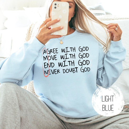 Inspirational Faith Crewneck Sweatshirt, God Quotes Pullover, Religious Gift, Christian girlfriend gift, Christian Apparel for women