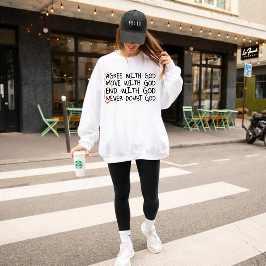 Inspirational Faith Crewneck Sweatshirt, God Quotes Pullover, Religious Gift, Christian girlfriend gift, Christian Apparel for women