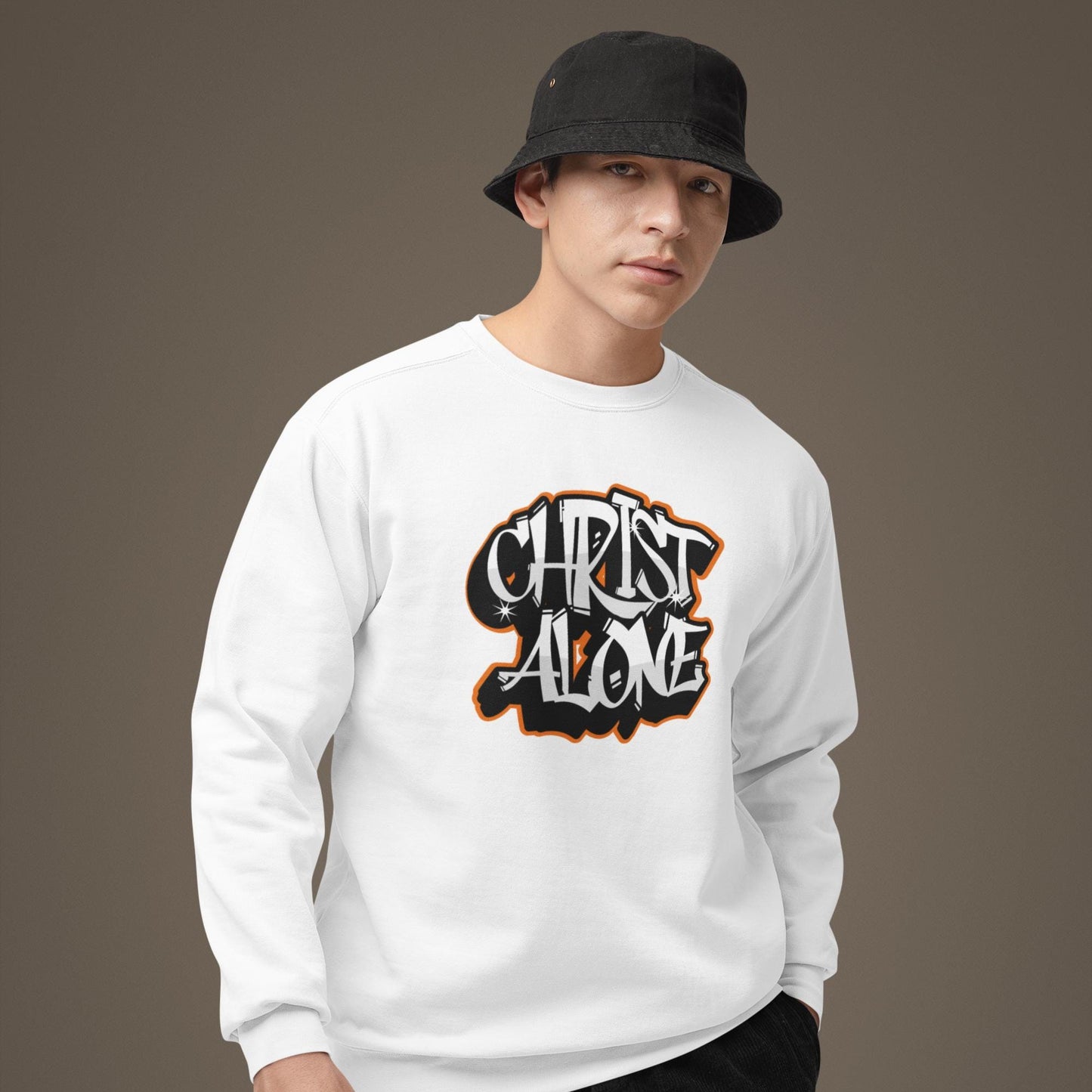 Christian Graffiti Sweatshirt, Christ Alone Clothing, Faithful Crewneck Pullover, Christian Merch, Mens Christian Streetwear, Faith Gear