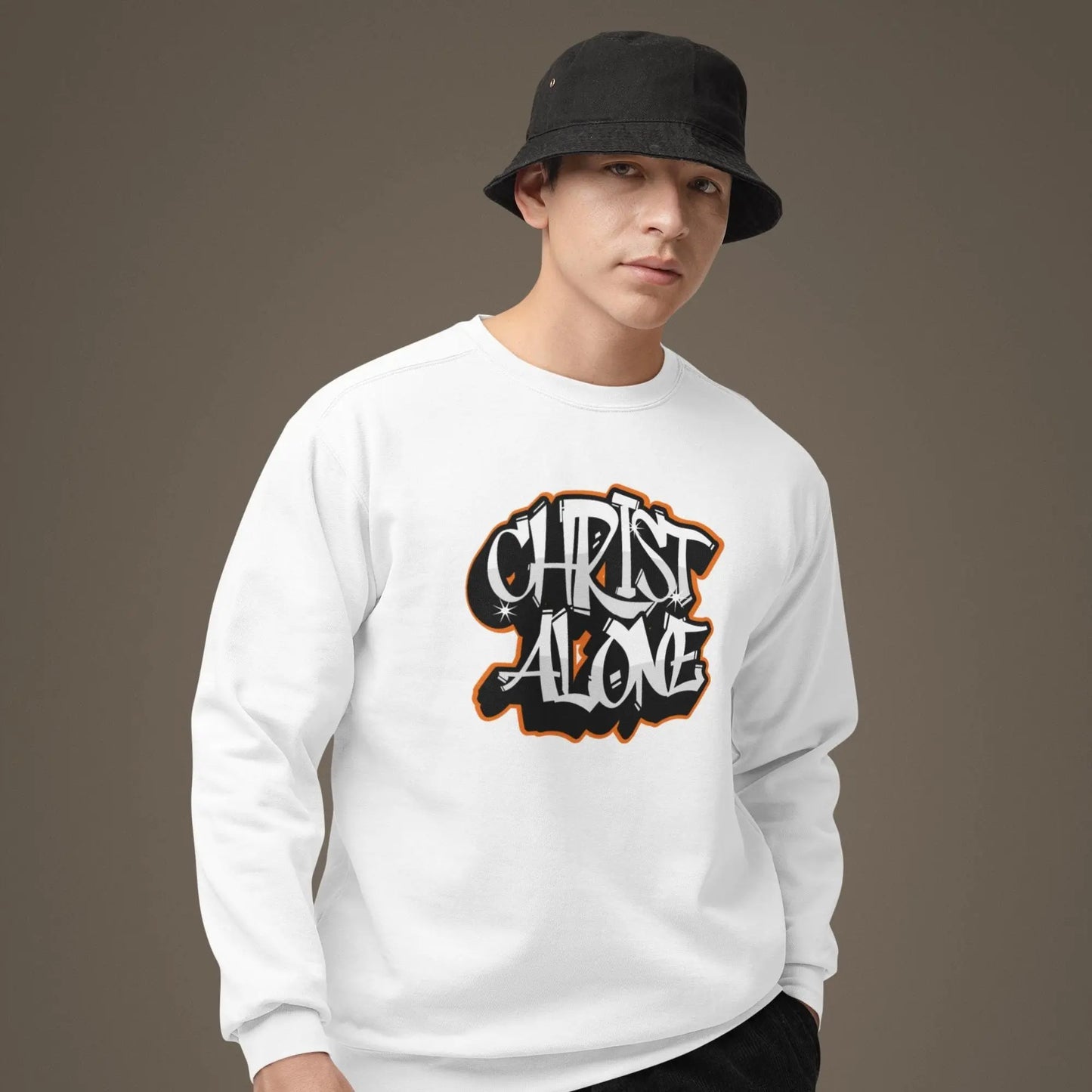 Christian Graffiti Sweatshirt, Christ Alone Clothing, Faithful Crewneck Pullover, Christian Merch, Mens Christian Streetwear, Faith Gear