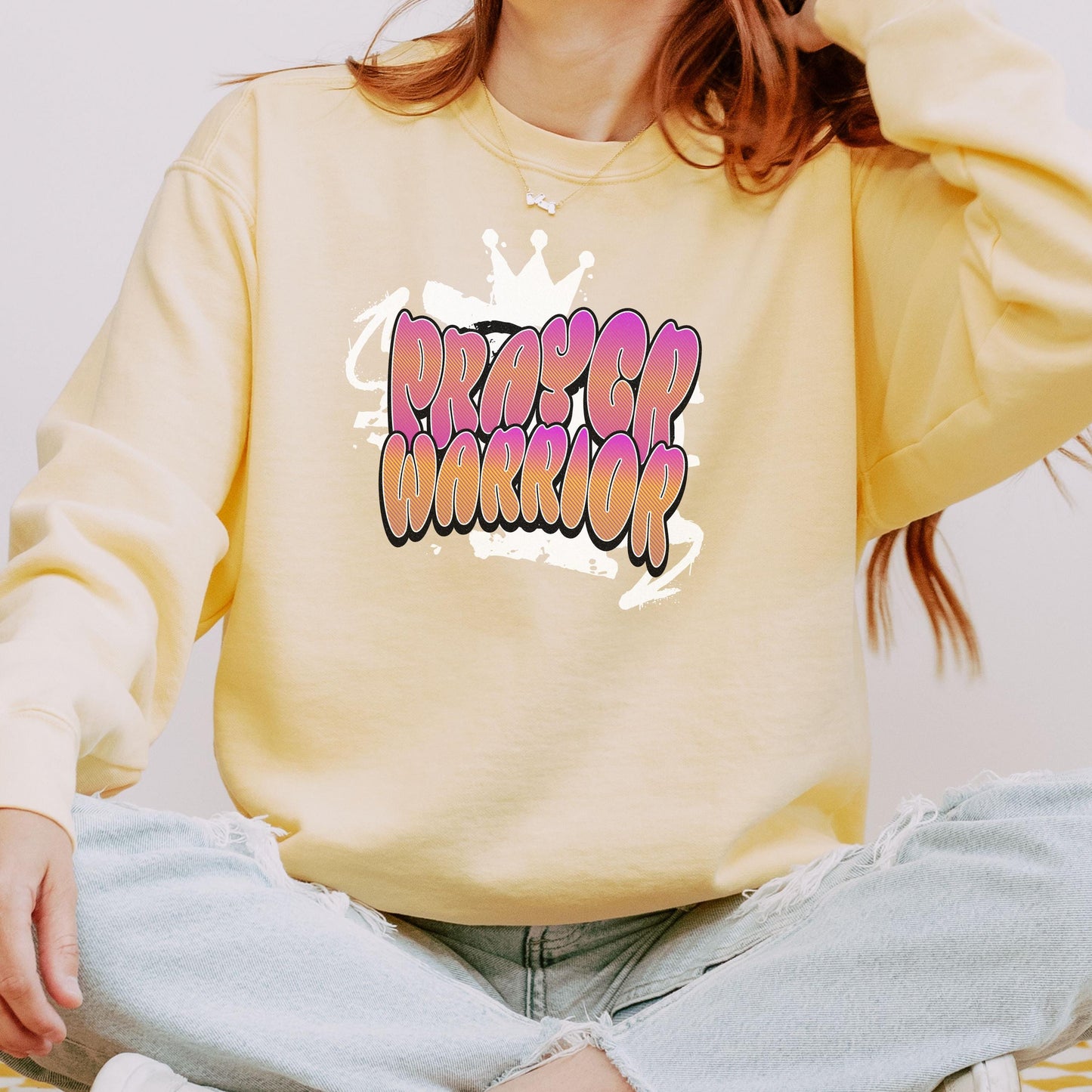 Christian Prayer Warrior Sweatshirt, Religious Faith Apparel, Bible Verse Jumper, Spiritual Gift, Inspirational Clothing, Religious