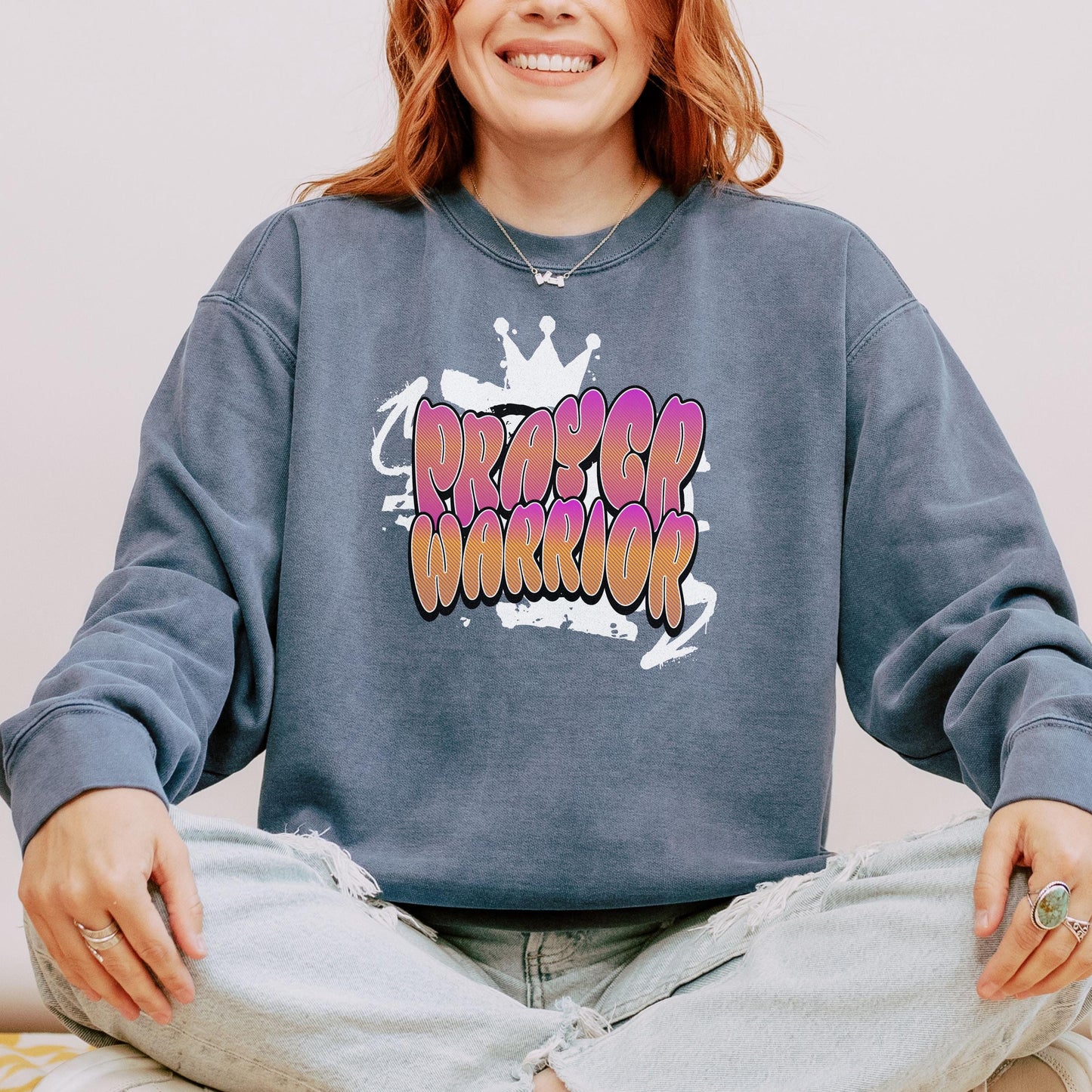 Christian Prayer Warrior Sweatshirt, Religious Faith Apparel, Bible Verse Jumper, Spiritual Gift, Inspirational Clothing, Religious