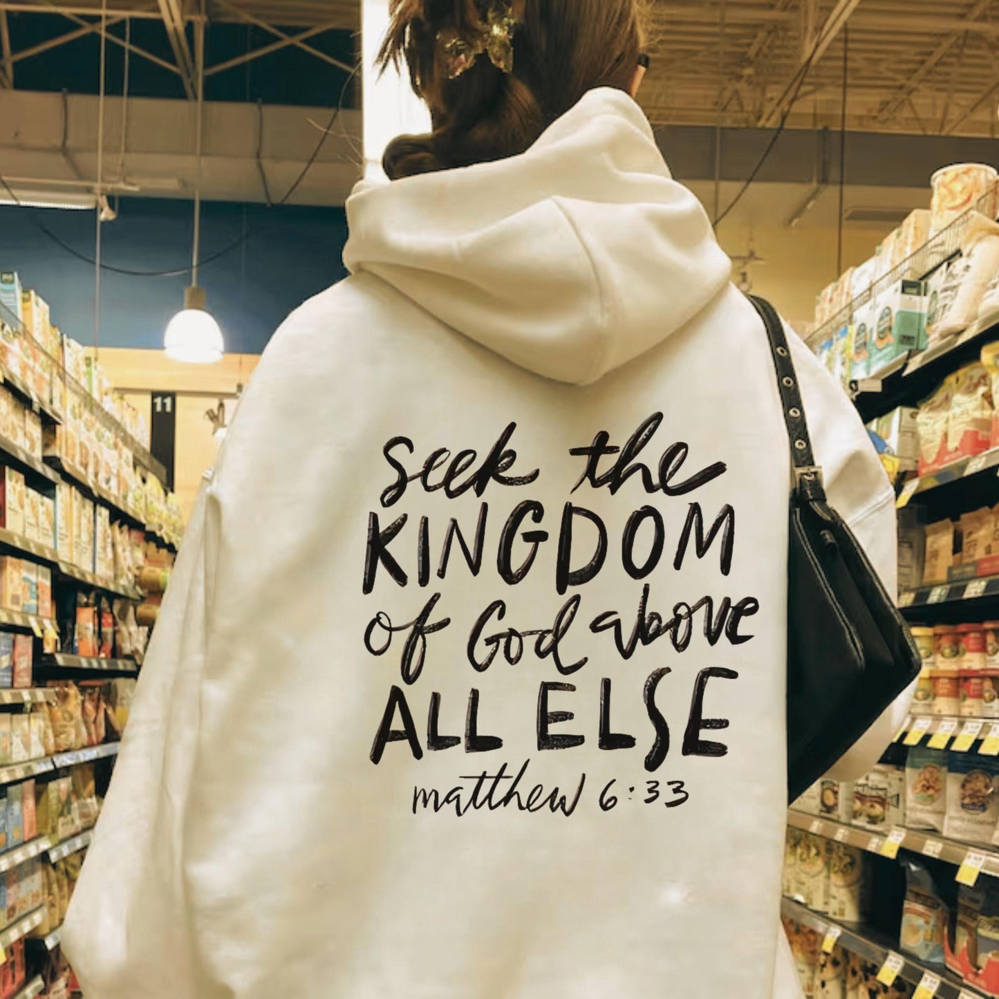 Seek the Kingdom Women's Christian Hoodie, Women's Christian Sweatshirt, Christian Gift, Church Hoodie, Bible Verse Sweatshirt, Faith Hoodie