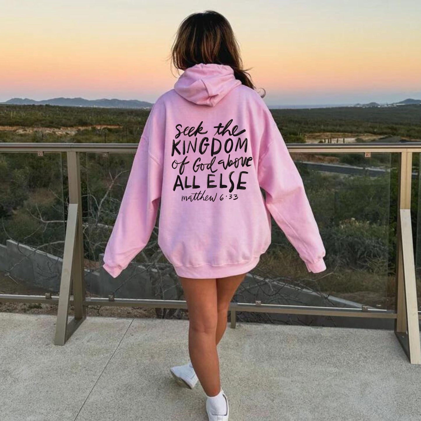 Seek the Kingdom Women's Christian Hoodie, Women's Christian Sweatshirt, Christian Gift, Church Hoodie, Bible Verse Sweatshirt, Faith Hoodie