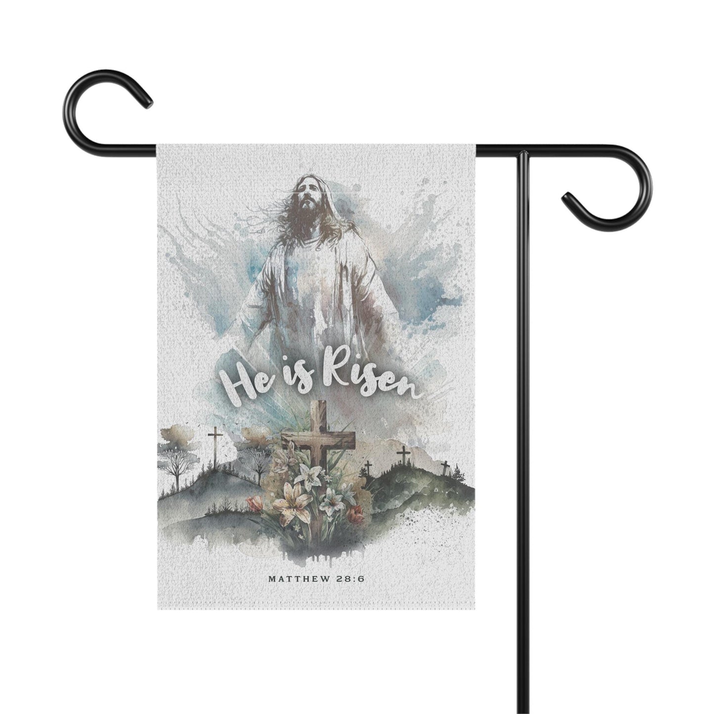 He is Risen Jesus Yard Sign, He is Risen Easter Banner, Religious Easter Decor, Jesus Garden Banner, Christian Easter Garden Flag,