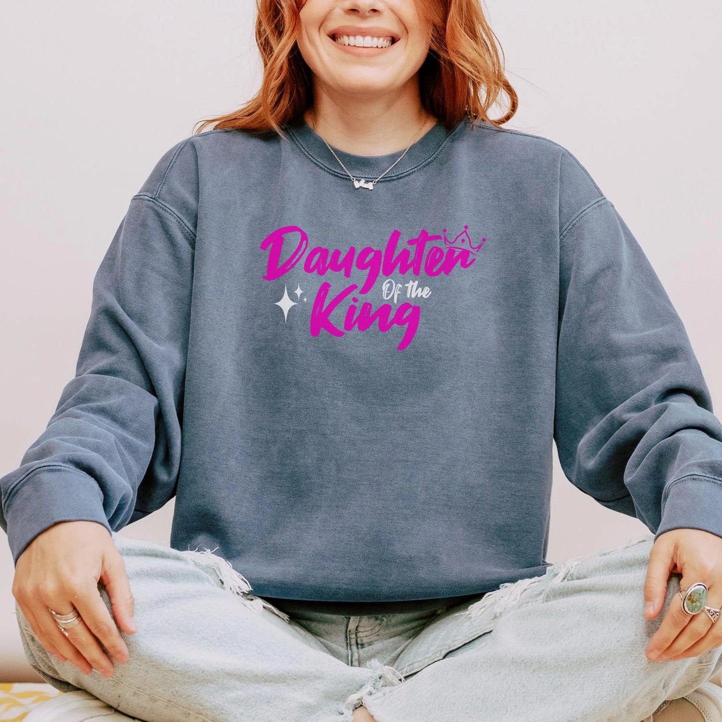 Trendy Christian Sweatshirt, Daughter of the King sweatshirt, Christian Comfort Colors, Women's christian sweater, Christian Crewneck
