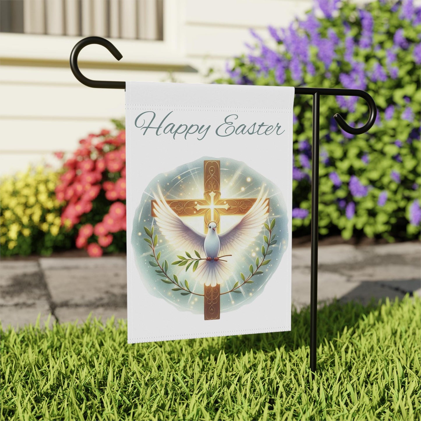 Easter Banner, Christian yard sign, Easter Decor, He is risen banner, Christian Garden, Christian Yard Flag, Christian Housewarming gift