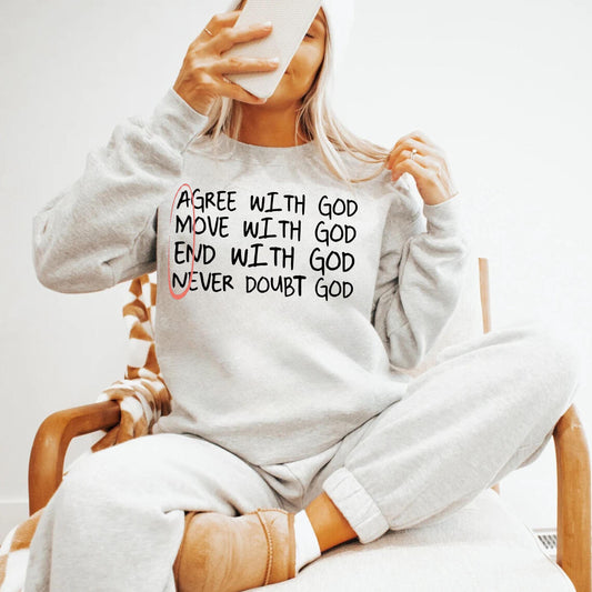 Inspirational Faith Crewneck Sweatshirt, God Quotes Pullover, Religious Gift, Christian girlfriend gift, Christian Apparel for women