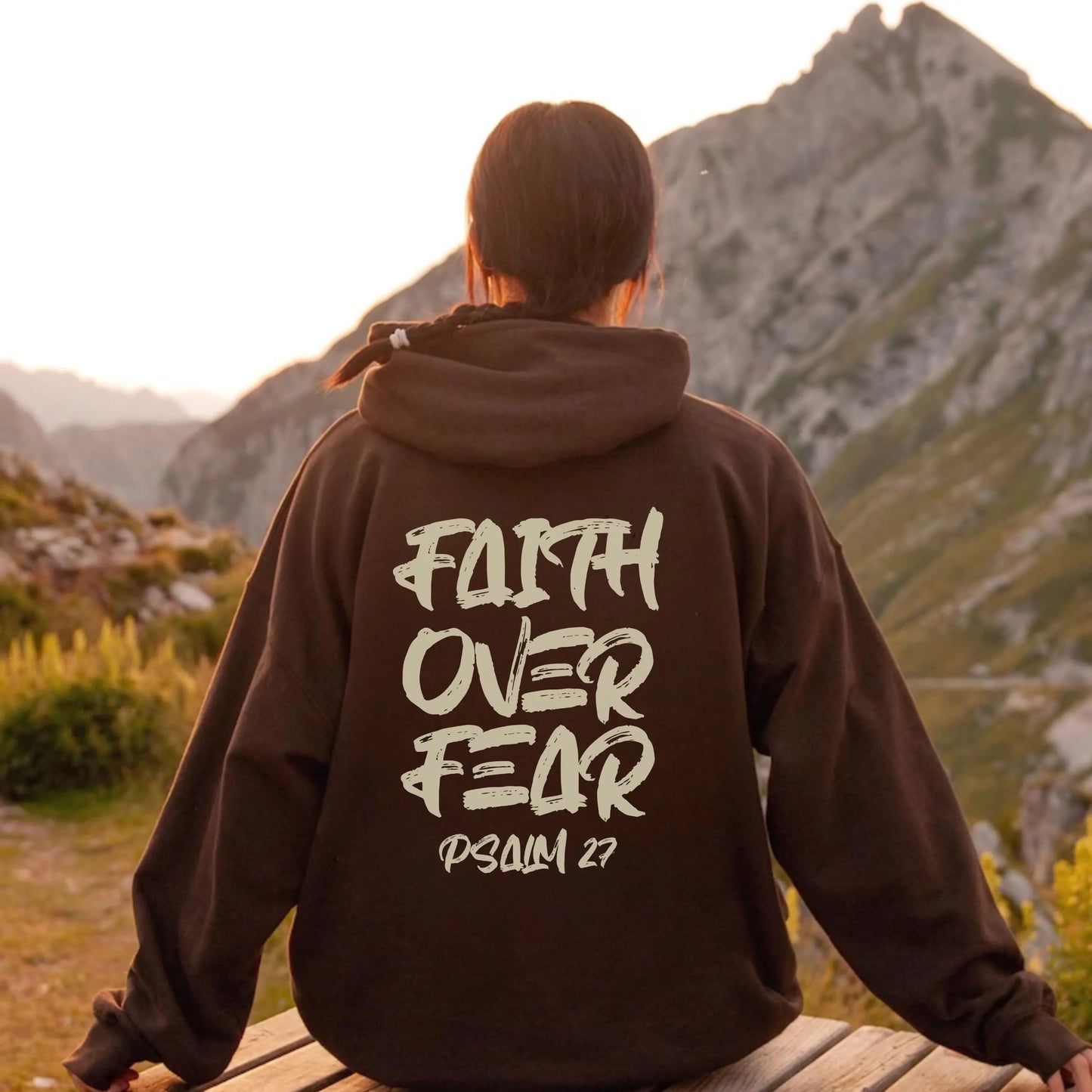 Trendy Christian Hoodie | Fait Over Fear Christian Sweatshirt | Gift for Youth Pastor | Church Hoodie