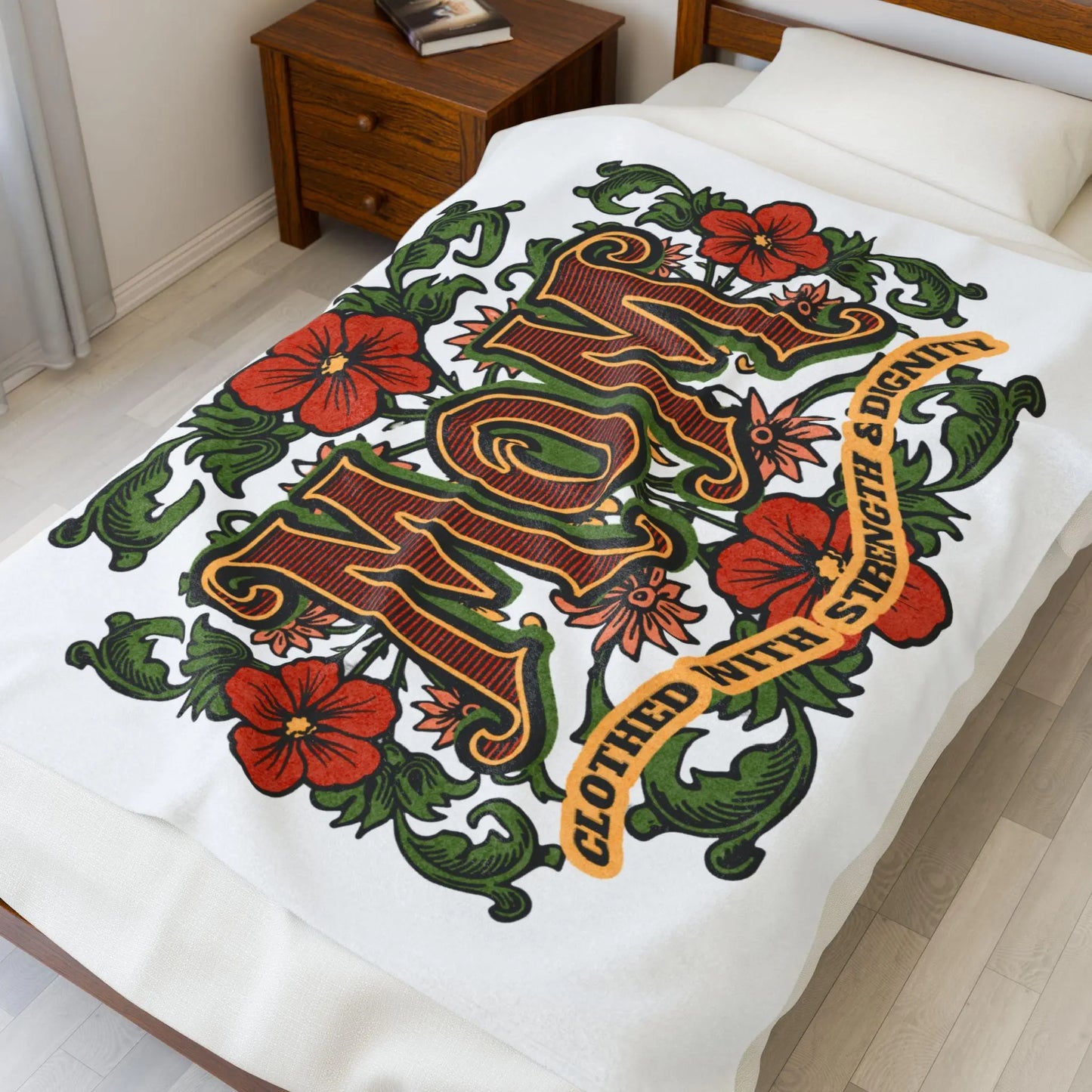 Christian Mom Velveteen Plush Blanket - Cozy Religious Mother Throw, Religious Home Decor Gifts, Bible Verse Blanket, Christian mom gift