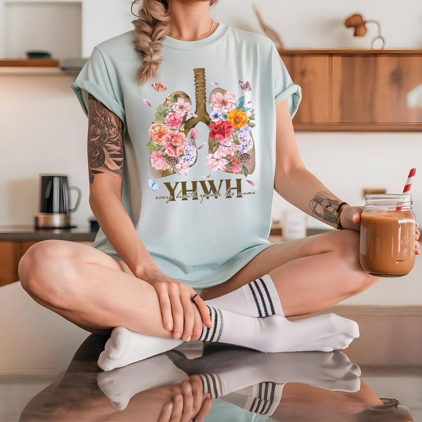 YHWH Shirt for Christian girl, Yahweh Floral Christian Shirt for mom, Women's Faith Shirt, worship leader gift, Religious Gift for Christian