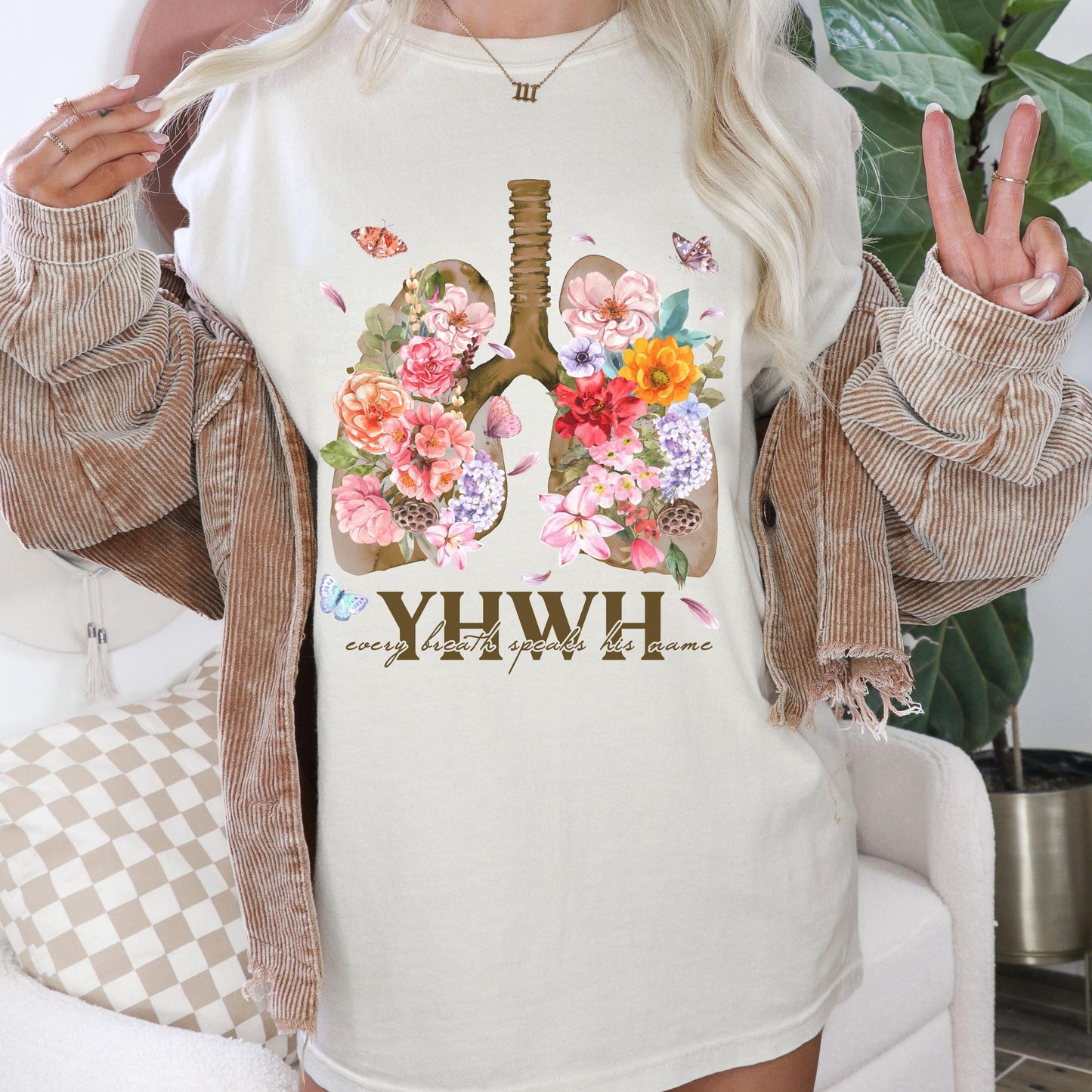 YHWH Shirt for Christian girl, Yahweh Floral Christian Shirt for mom, Women's Faith Shirt, worship leader gift, Religious Gift for Christian