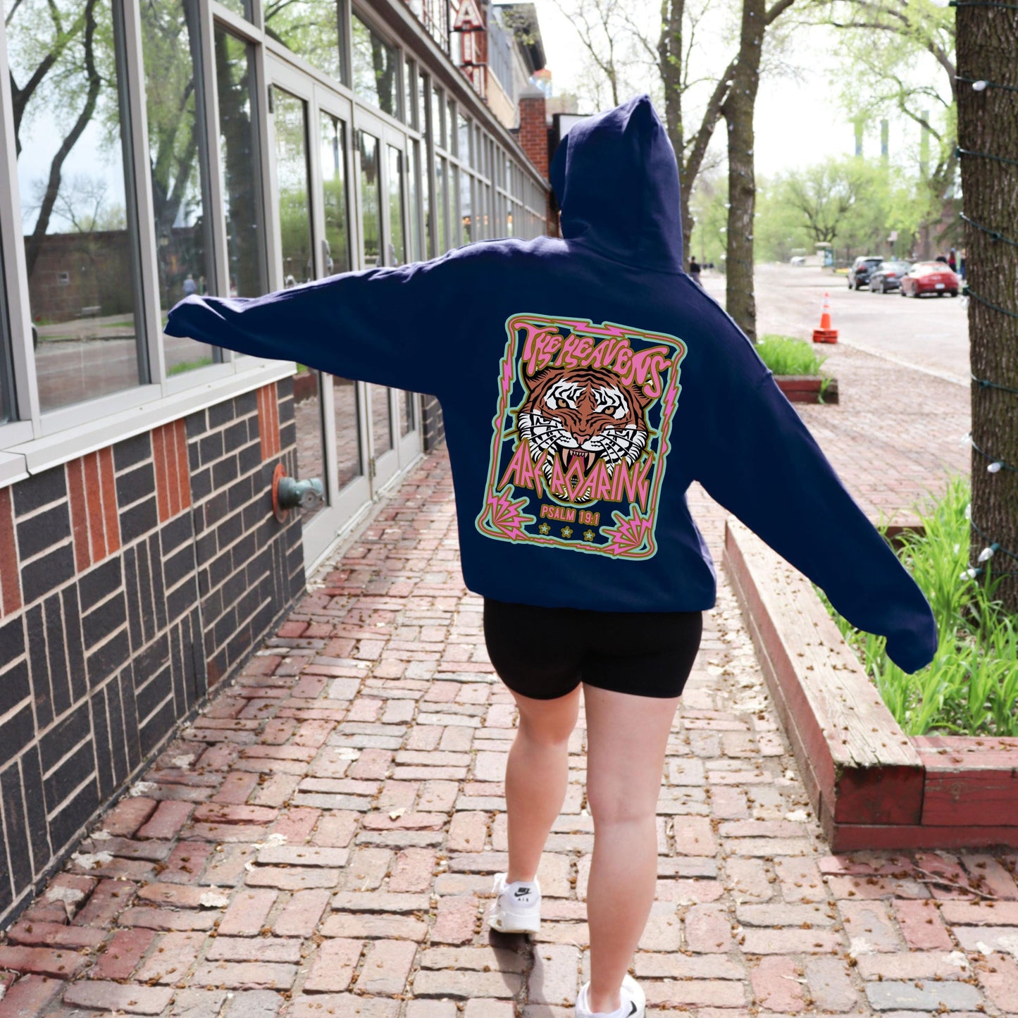Christian Women's Trendy Hoodie, Heavens Are Roaring, Psalm 19:1, Church apparel, Faith Gift, Christian girlfriend gift, baptism gift