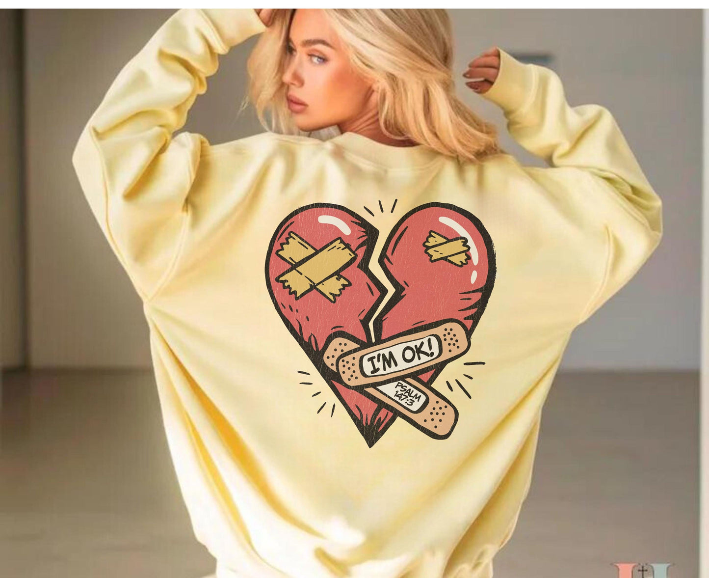 Christian Comfort Colors Sweatshirt, Jesus Heals Psalm 147:3, Religious Pullover, Unisex Jumper, Christian Gift, Christian Sweatshirt