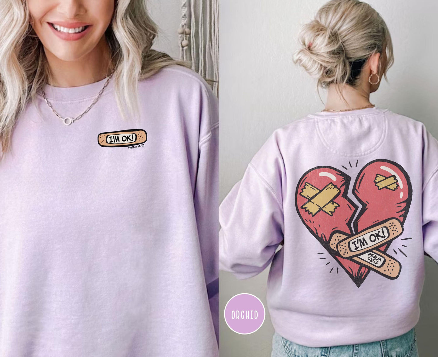 Christian Comfort Colors Sweatshirt, Jesus Heals Psalm 147:3, Religious Pullover, Unisex Jumper, Christian Gift, Christian Sweatshirt