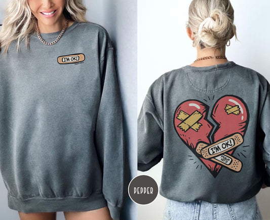 Christian Comfort Colors Sweatshirt, Jesus Heals Psalm 147:3, Religious Pullover, Unisex Jumper, Christian Gift, Christian Sweatshirt