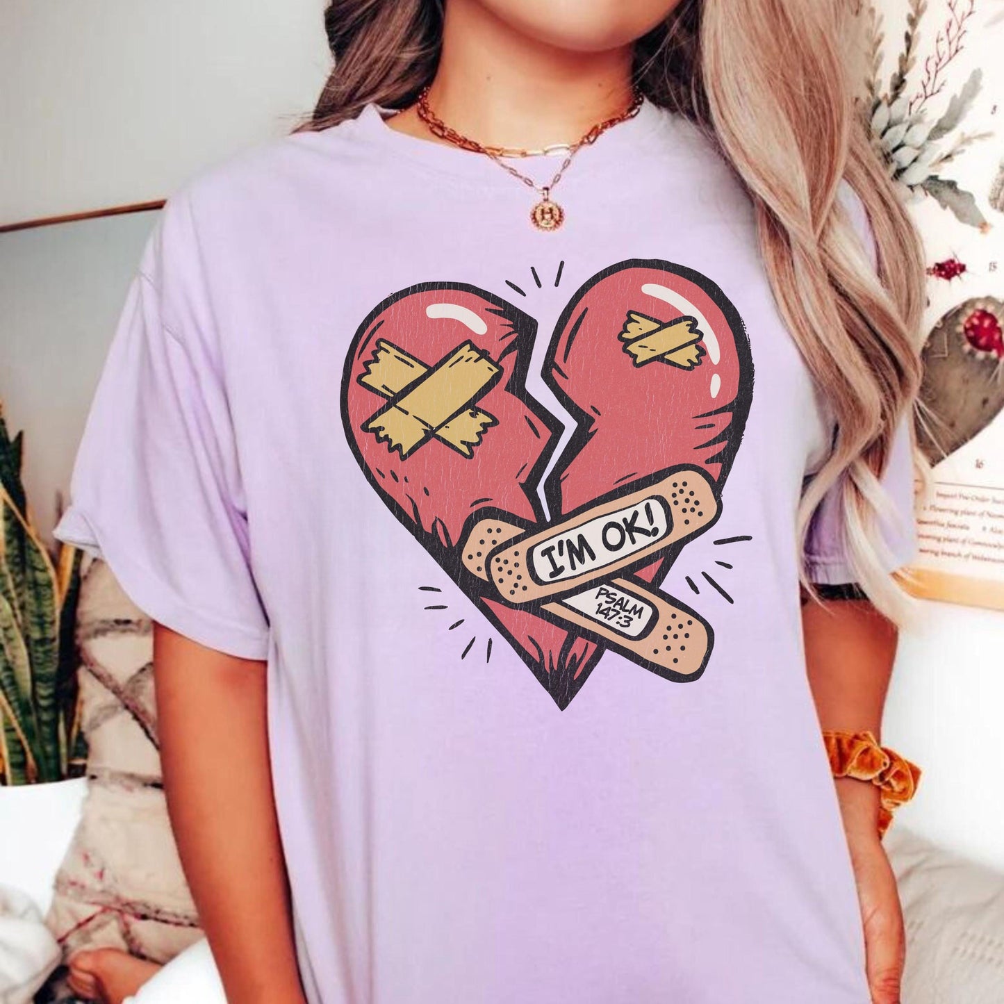 Christian Jesus Heals Band Aid Comfort Colors T-Shirt, Bible Verse Christian Apparel, Youth Pastor gift, Christian Healing Shirt, faith tee