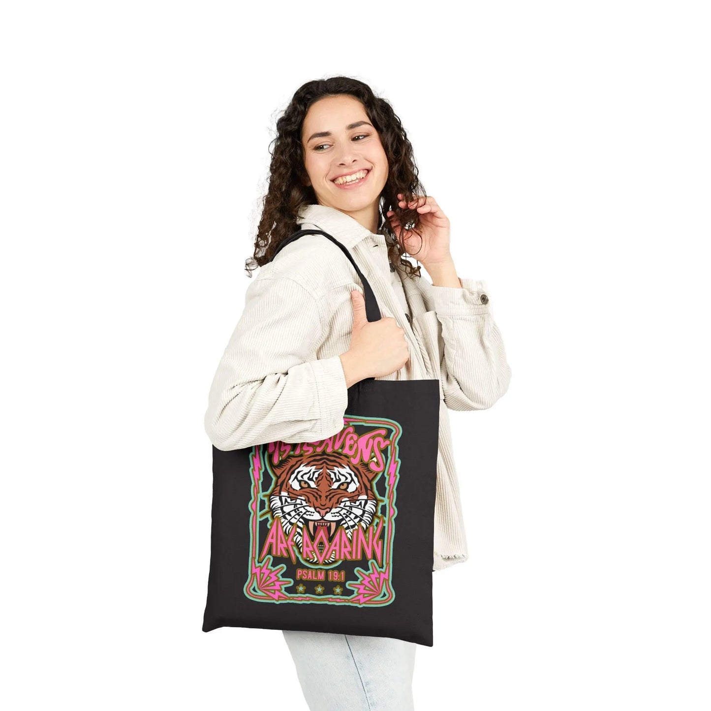 Religious Tote Bag, Psalm 19:1, Christian Mom Gift, Cotton Canvas Bag, Christian Tote, Bible Verse Bag, Inspirational Shoulder Bag