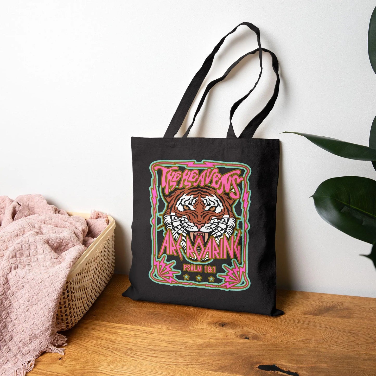 Religious Tote Bag, Psalm 19:1, Christian Mom Gift, Cotton Canvas Bag, Christian Tote, Bible Verse Bag, Inspirational Shoulder Bag