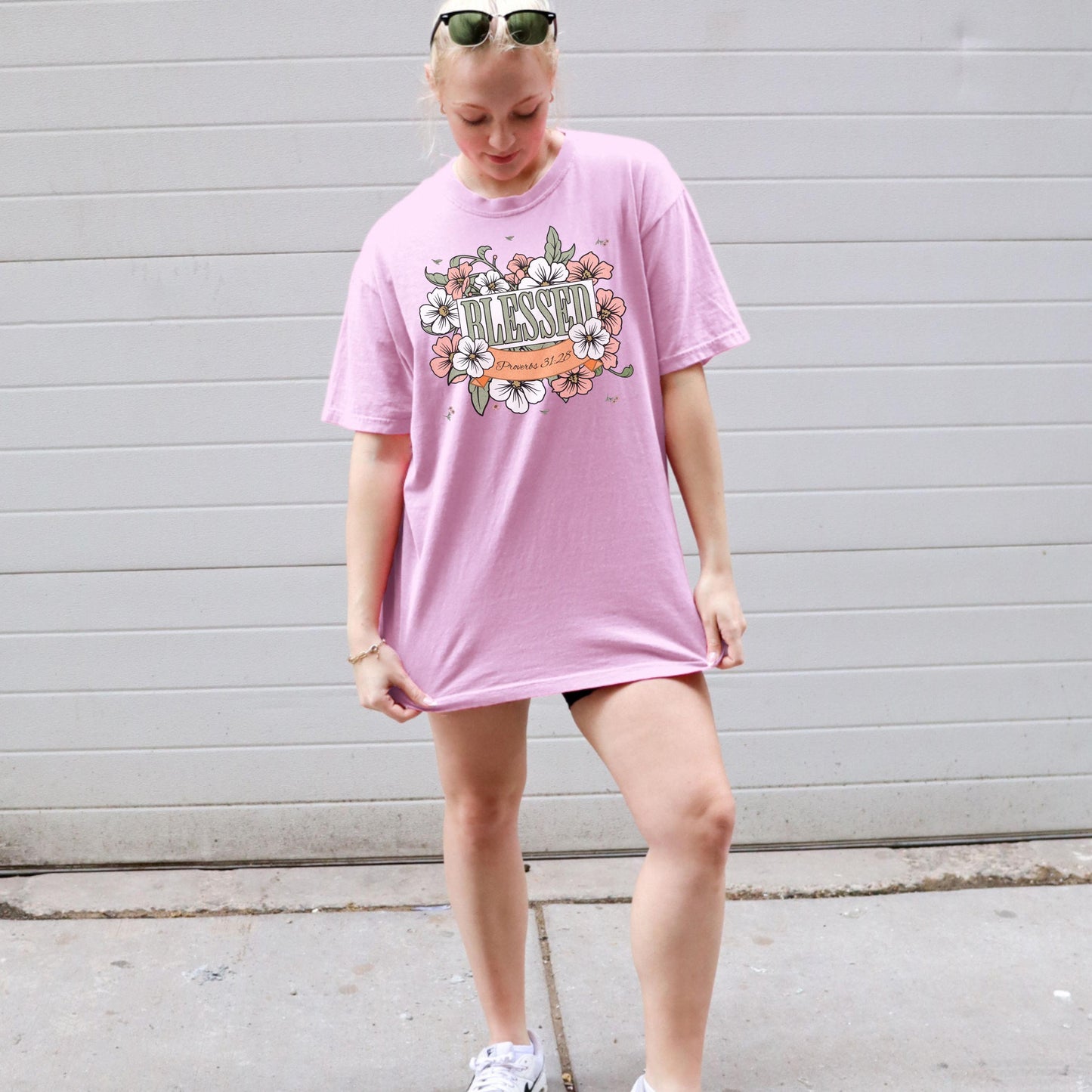 Blessed Floral T-Shirt, Women's Christian Shirt, Jesus Lover Gift, Easter Shirt, Bible Verse Shirt, Blessed Shirt, faith gift, He is risen