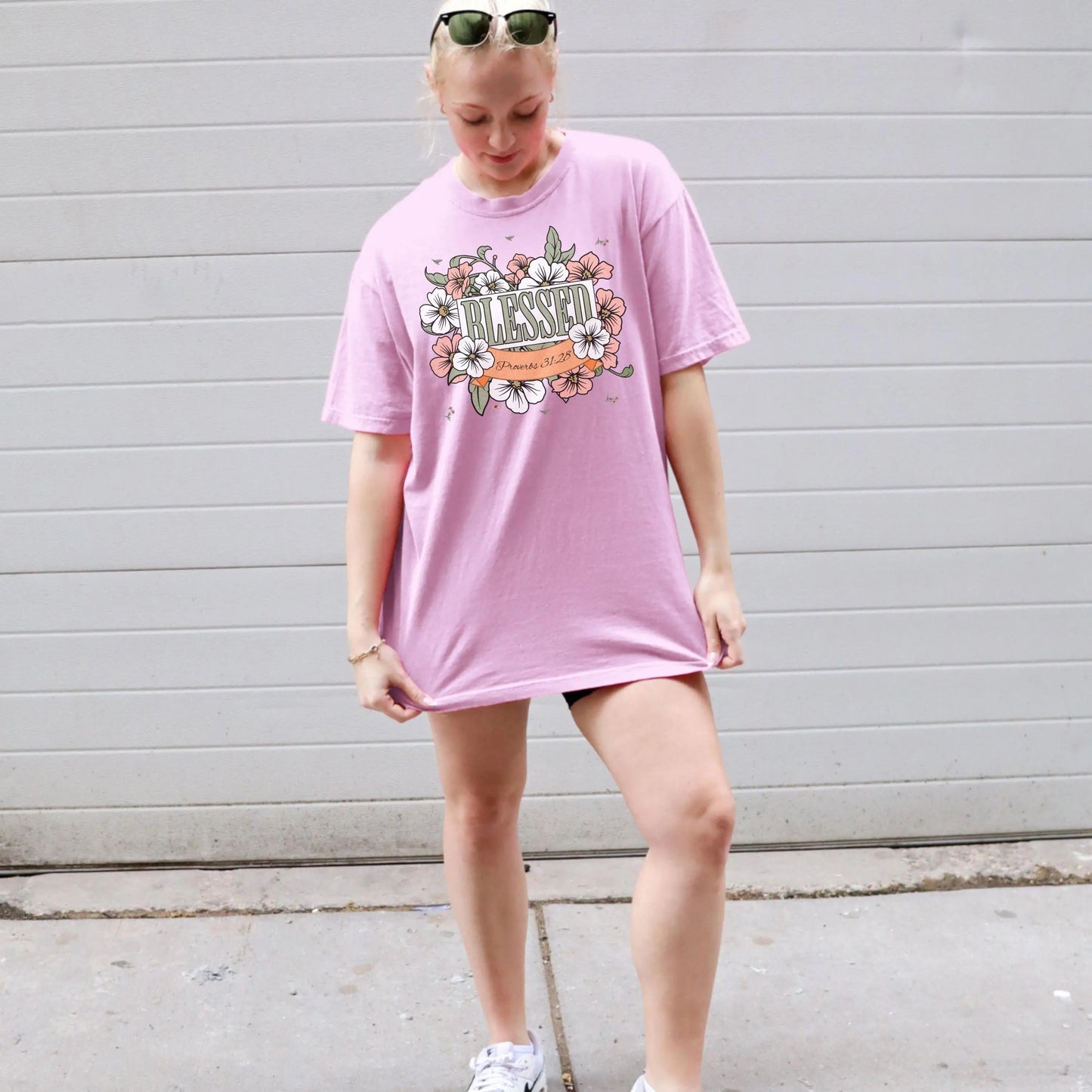 Blessed Floral T-Shirt, Women's Christian Shirt, Jesus Lover Gift, Easter Shirt, Bible Verse Shirt, Blessed Shirt, faith gift, He is risen