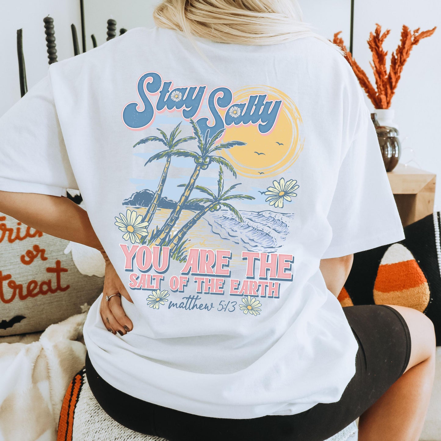 Stay Salty Christian Beach shirt, Trendy christian tee, Christian beach vibes, Vacation Graphic Top, Christian Summer Apparel, Jesus apparel
