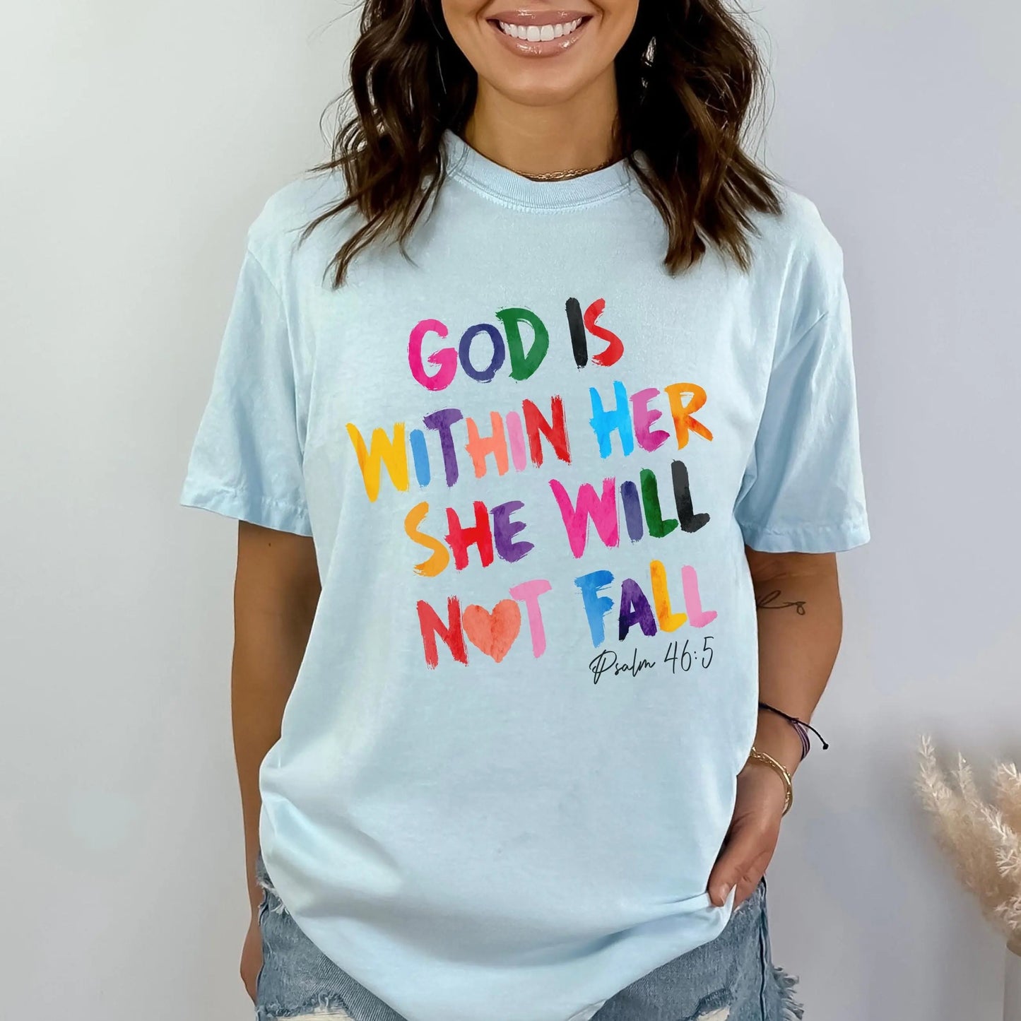 God Is Within Her Comfort Colors T-Shirt, Bible Verse Tee, Unisex Garment-Dyed Shirt, Religious Graphic Top, Inspirational Apparel