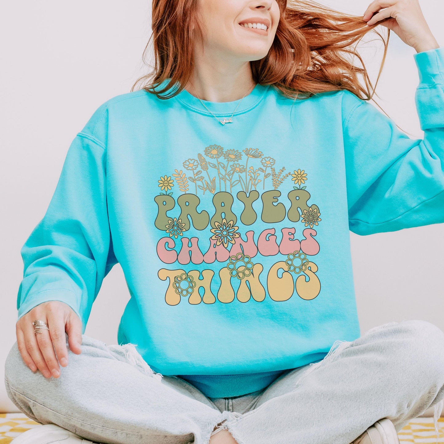 Prayer Faith Sweatshirt, Inspirational Christian Sweatshirt, Womens Religious Gift, Comfortable Faith Pullover, Trendy Christian Clothing