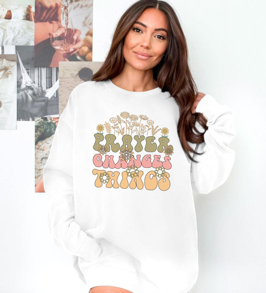 Prayer Faith Sweatshirt, Inspirational Christian Sweatshirt, Womens Religious Gift, Comfortable Faith Pullover, Trendy Christian Clothing