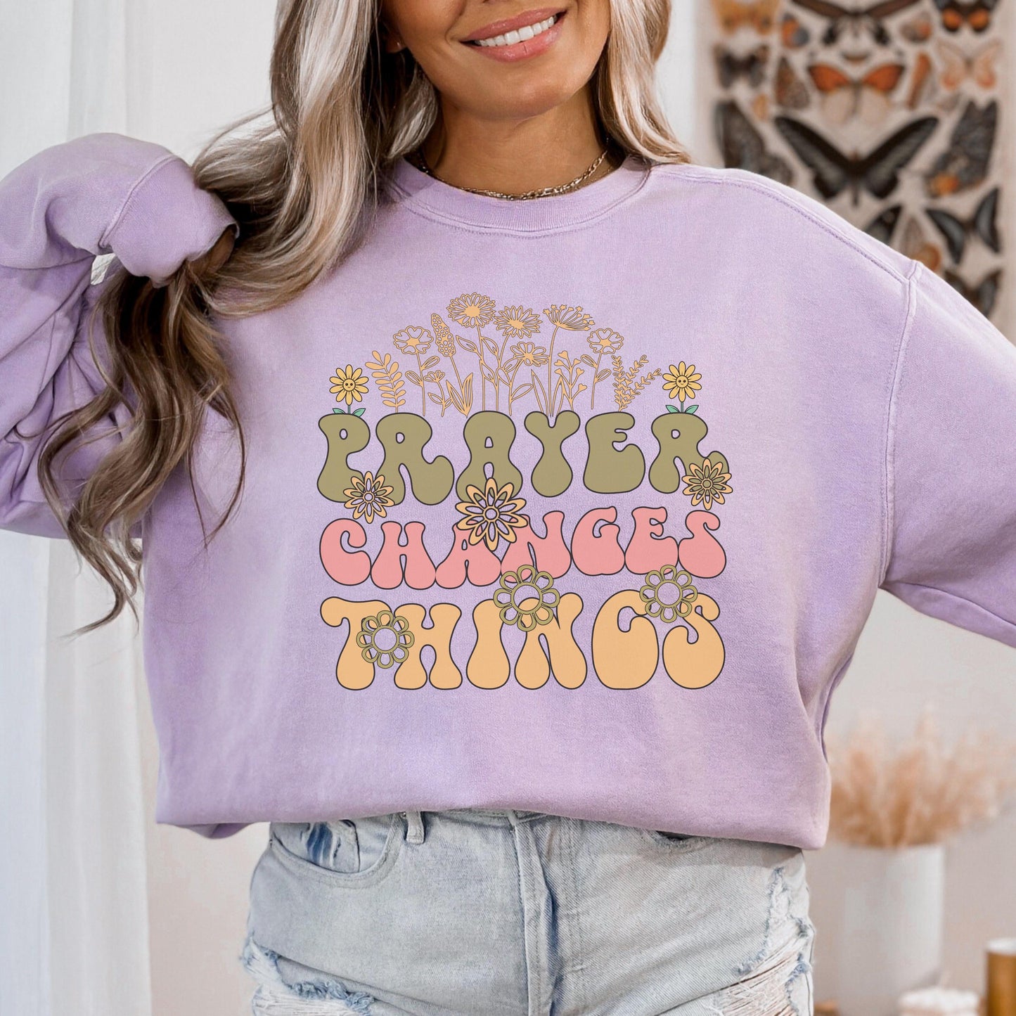 Prayer Faith Sweatshirt, Inspirational Christian Sweatshirt, Womens Religious Gift, Comfortable Faith Pullover, Trendy Christian Clothing