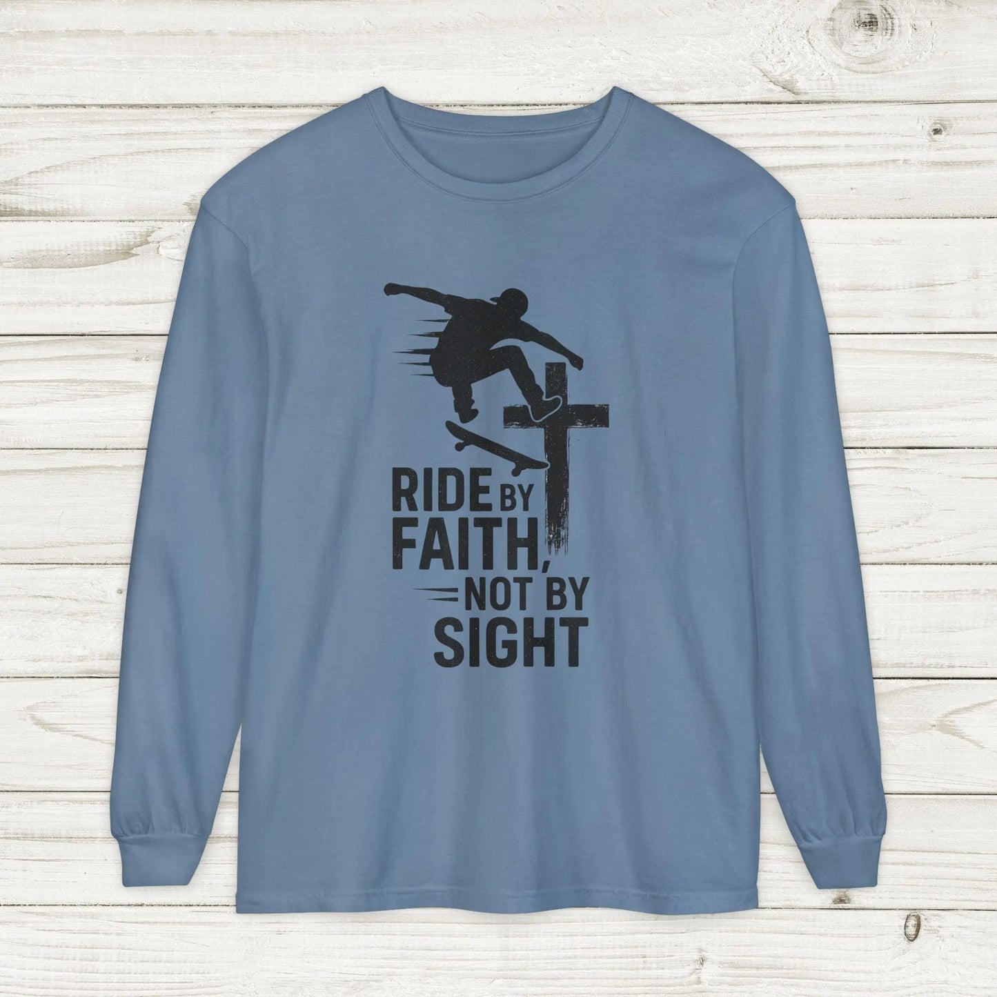 Skateboarding Themed Christian Long Sleeve T-Shirt, Skateboarder Gift, Christian Long Sleeve Shirt, Religious Clothing, Christian Skater