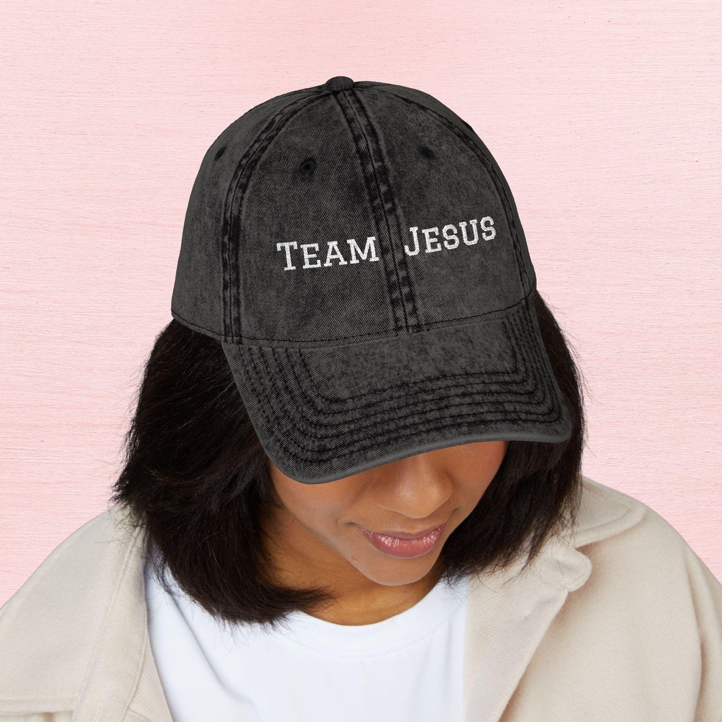 Embroidered Christian hat, Team Jesus Apparel, Vintage Team Jesus Cap, Faith-Based Hat, Christian Apparel, Gift for Believers, Christian cap