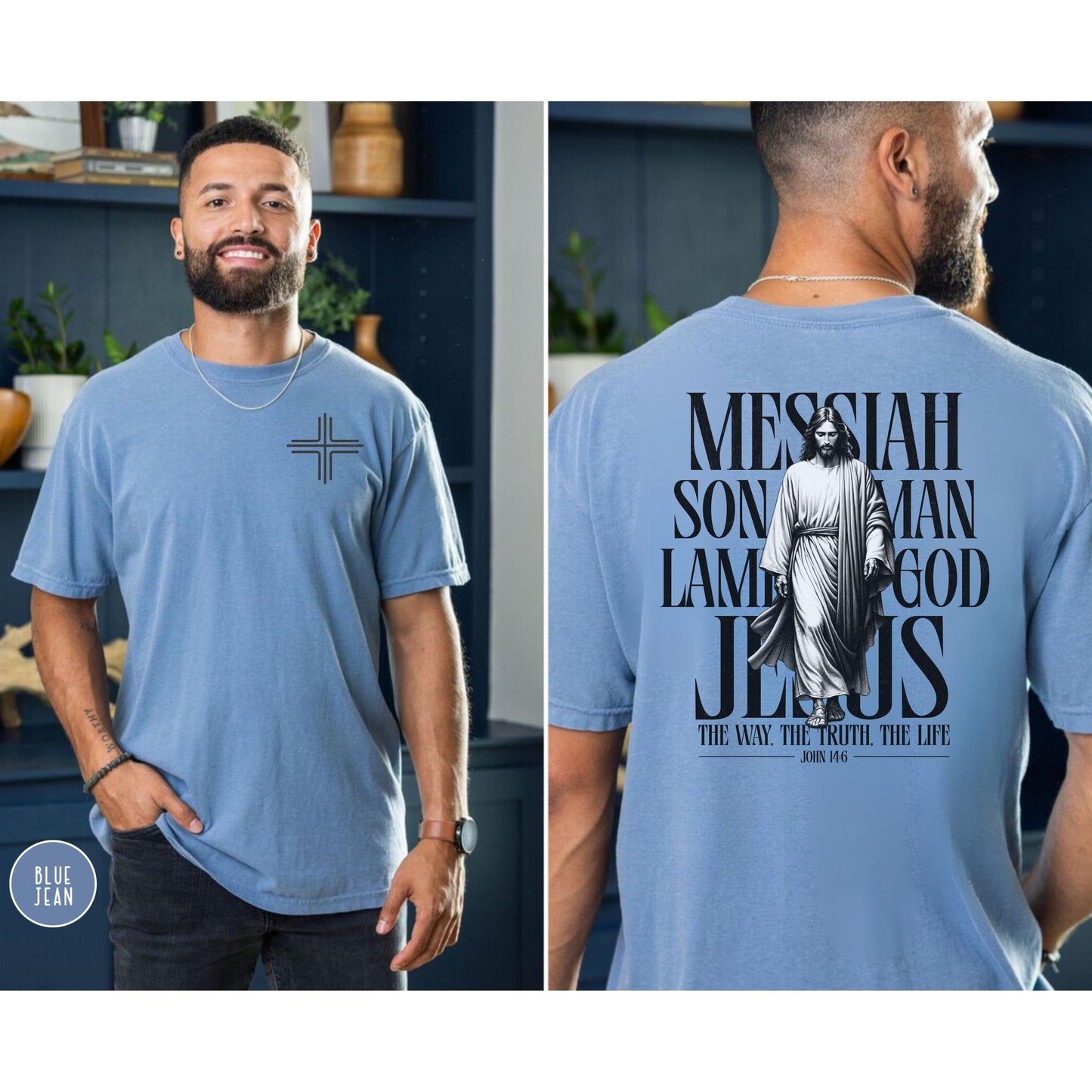 Mens Jesus Christian Tee, The Truth The Way and The Life Apparel, Mens Church apparel, Youth pastor gift, christian man t-shirt, Jesus Tee