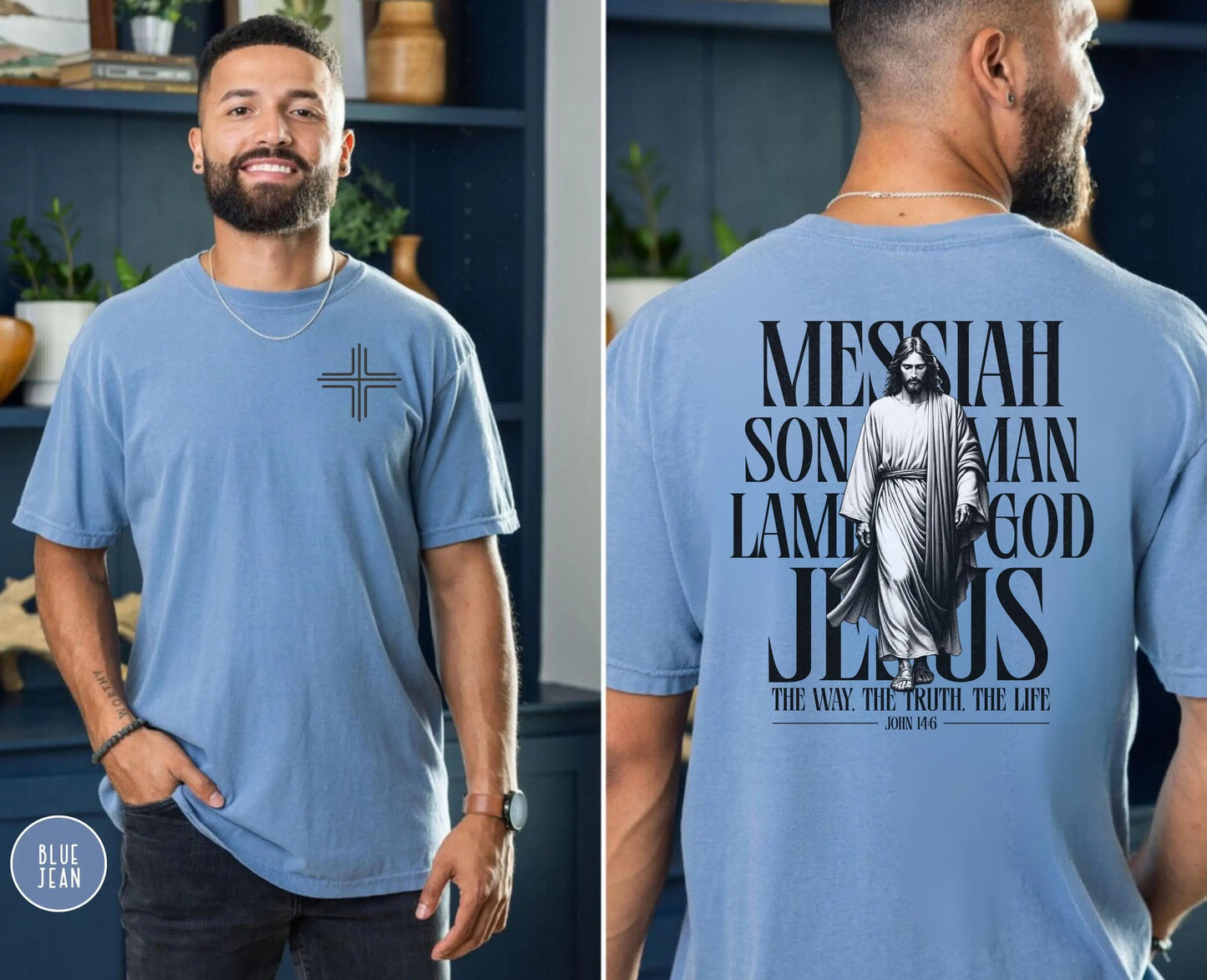 Mens Jesus Christian Tee, The Truth The Way and The Life Apparel, Mens Church apparel, Youth pastor gift, christian man t-shirt, Jesus Tee
