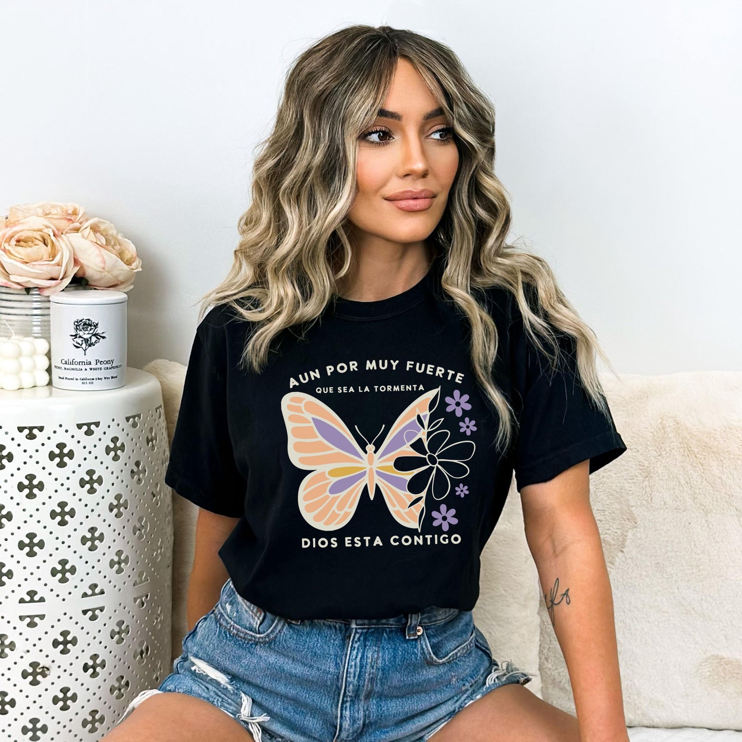 Spanish Christian Butterfly Shirt, Latin Religious Tee, Spanish Religious Graphic Top, Latin Church Gift, Spanish Christian Gift, Jesus gift