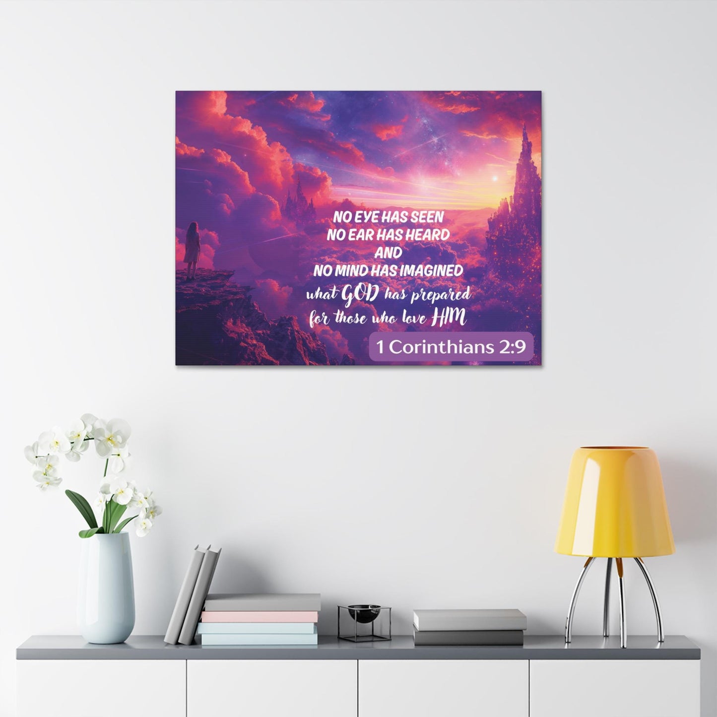 Canvas Christian Wall Art, Corinthians 2:9 Bible Verse, Christian Home Decor, Religious Housewarming Gift, Heaven Based Art, Jesus Art