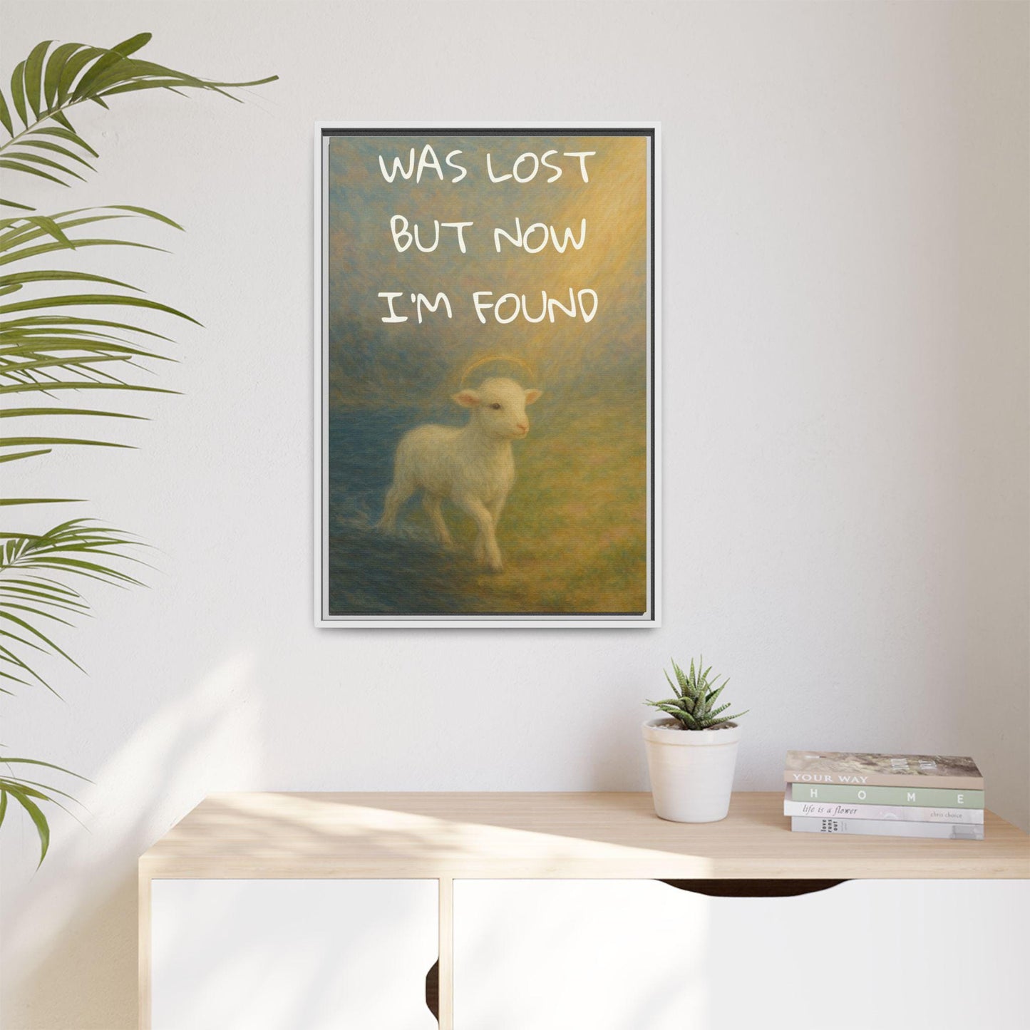 Christian Matte Canvas Wall Art, Jesus Wall Art, Good Shepherd Jesus Print, Lamb of God Painting, Jesus Leaving The 99, Christian Home decor