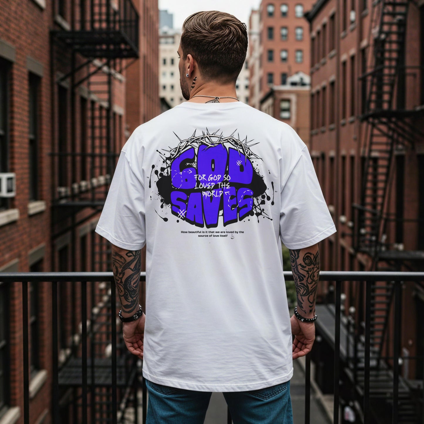 Mens Comfort Colors Jesus Shirt, God Saves Tee for Christians, Gift for youth pastor, Trendy Faith apparel, Church Tee, Christian streetwear