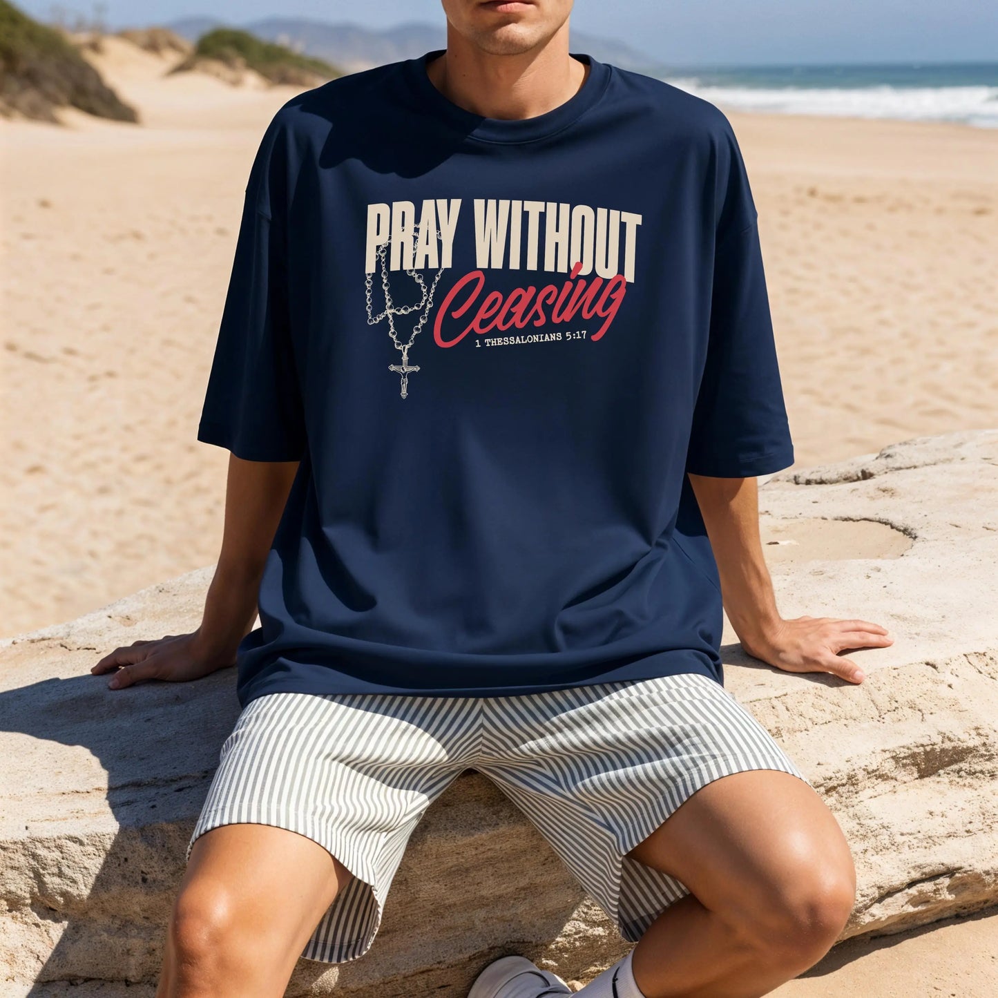 Pray without Ceasing Comfort Colors T-shirt, Christian Faith Tee, Youth Pastor gift, Men's Christian Shirt, Men's Faith Tee, Men's Jesus top