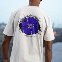 Mens Comfort Colors Jesus Shirt, God Saves Tee for Christians, Gift for youth pastor, Trendy Faith apparel, Church Tee, Christian streetwear