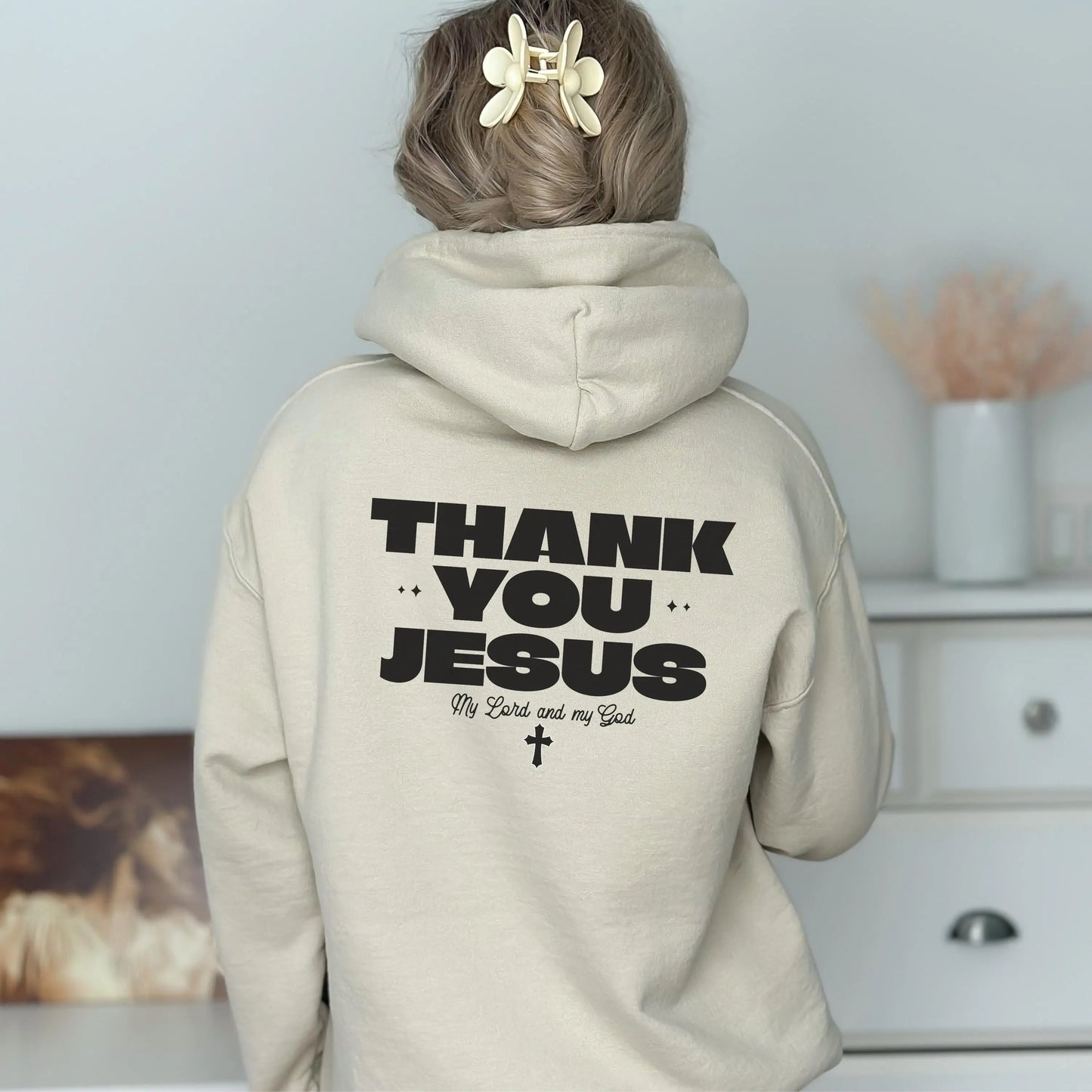 Thank You Jesus Hoodie, Trendy Christian Sweatshirt, Women's Christian Apparel, Faith-Based Gift, Cozy Church Sweater, Gift for Pastor