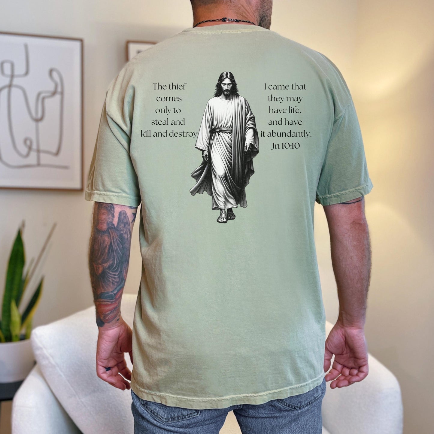 Jesus Bible verse T-Shirt - Men's Christian Shirt, Men's Religious Apparel, Christian Gift for dad, Gift for Youth Pastor, Jesus Tee