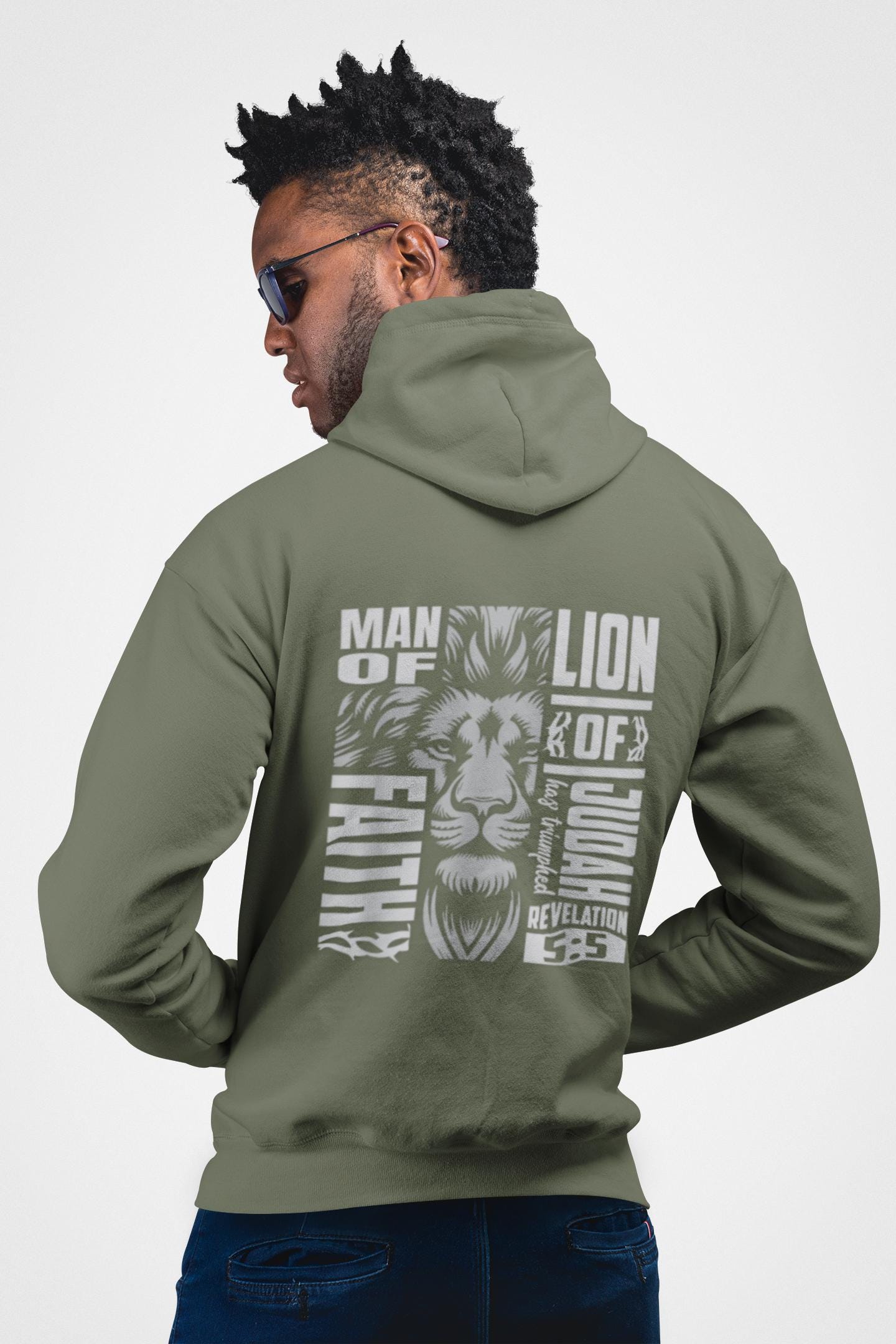 Lion of Judah Hoodie, Men's Religious Christian Gift, Spiritual Lion Sweatshirt, Men's Faith Apparel, Lion of Judah Clothing, Revelations
