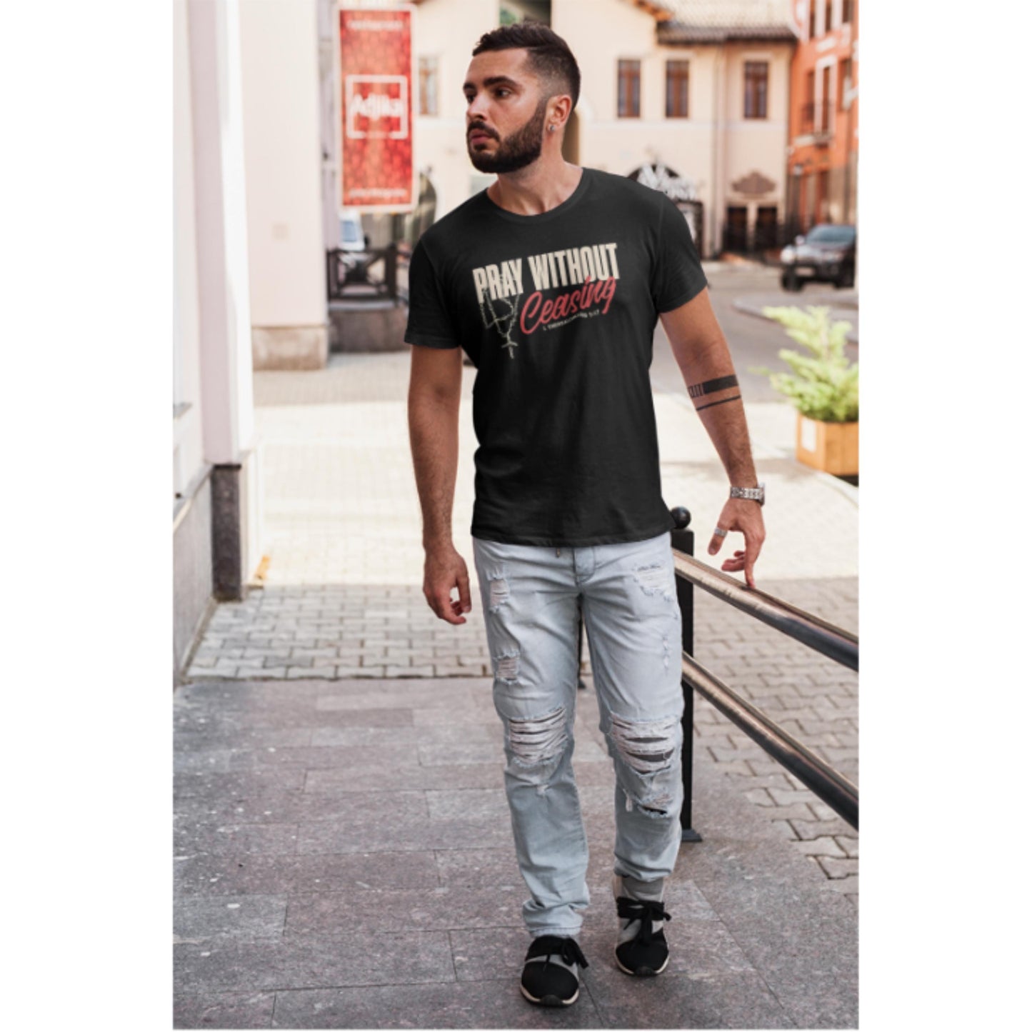 Pray without Ceasing Comfort Colors T-shirt, Christian Faith Tee, Youth Pastor gift, Men's Christian Shirt, Men's Faith Tee, Men's Jesus top
