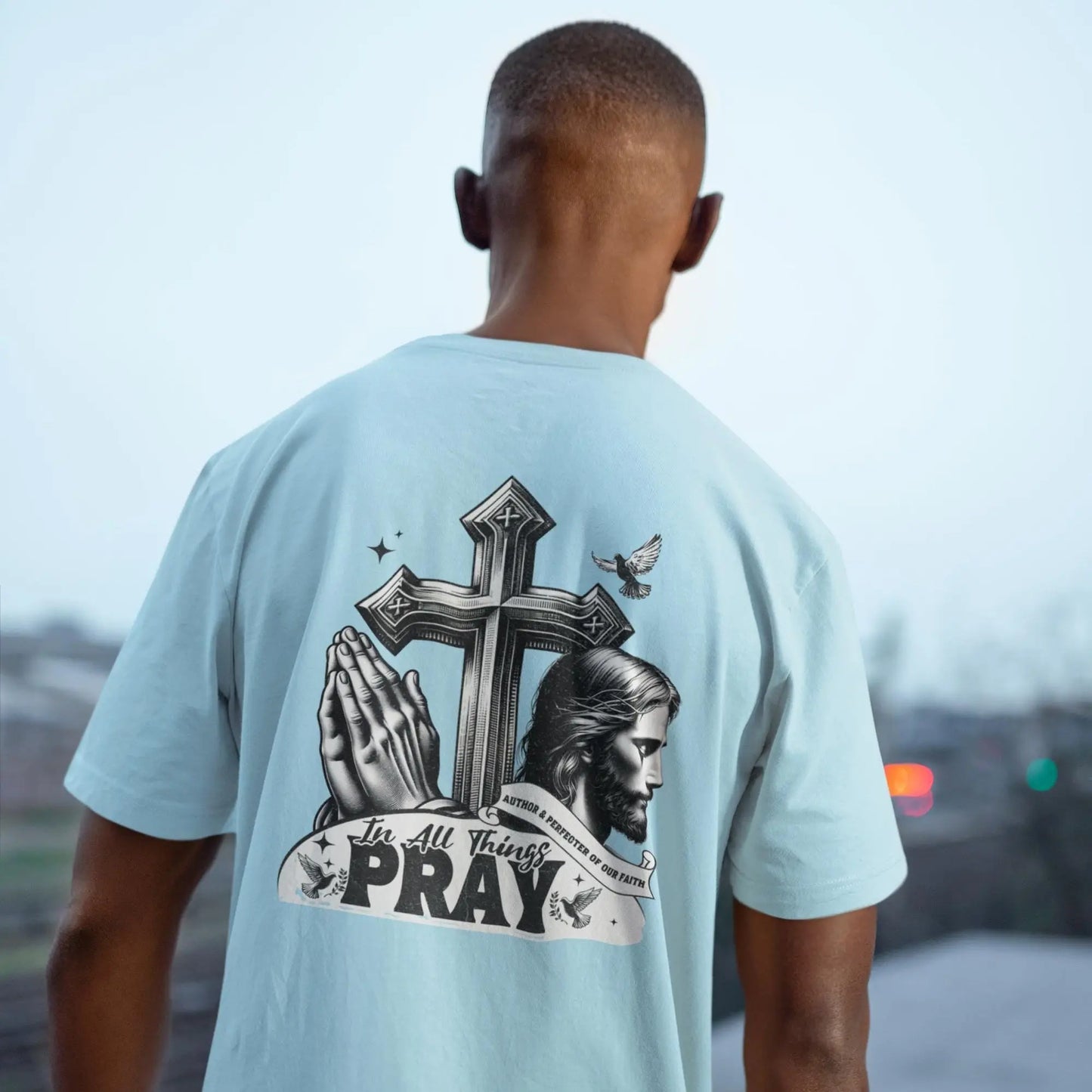 Christian Comfort Colors Mens T-shirt, Prayer Tee, Men's Religious Apparel, Church Apparel, Gift for Pastor, Gift for worship leader
