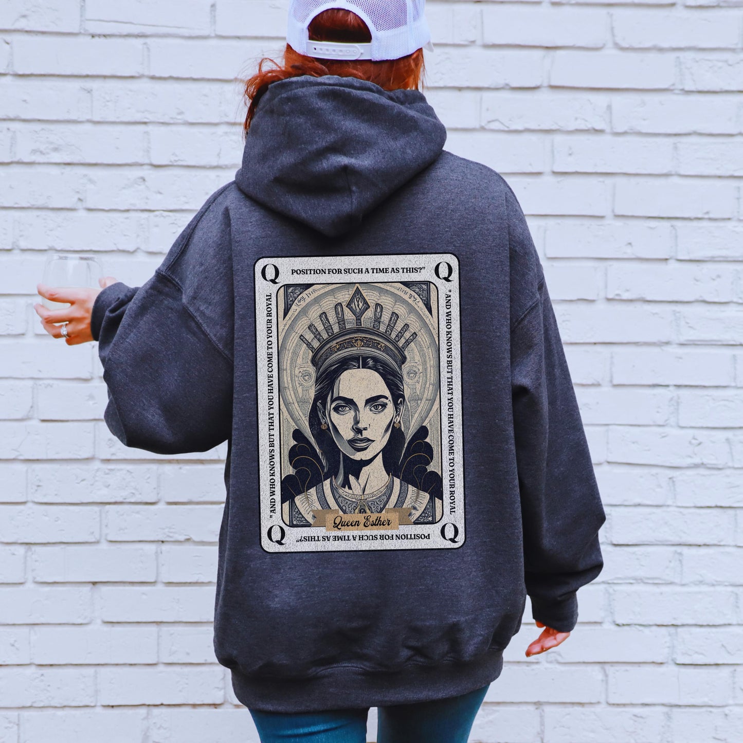 Queen Esther Hoodie – Christian Women’s Faith Hoodie – “For Such a Time as This” Bible Verse Sweatshirt – Religious Apparel Gift for Her