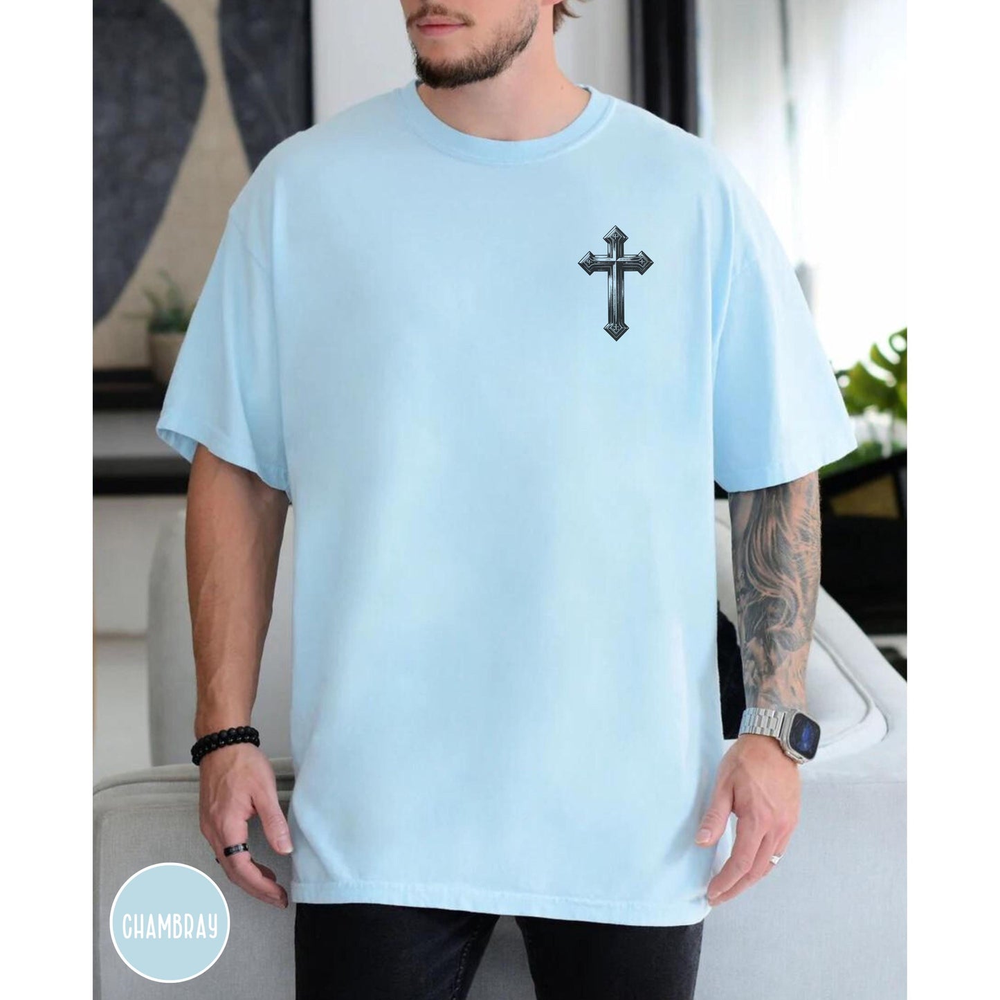 Jesus Bible verse T-Shirt - Men's Christian Shirt, Men's Religious Apparel, Christian Gift for dad, Gift for Youth Pastor, Jesus Tee