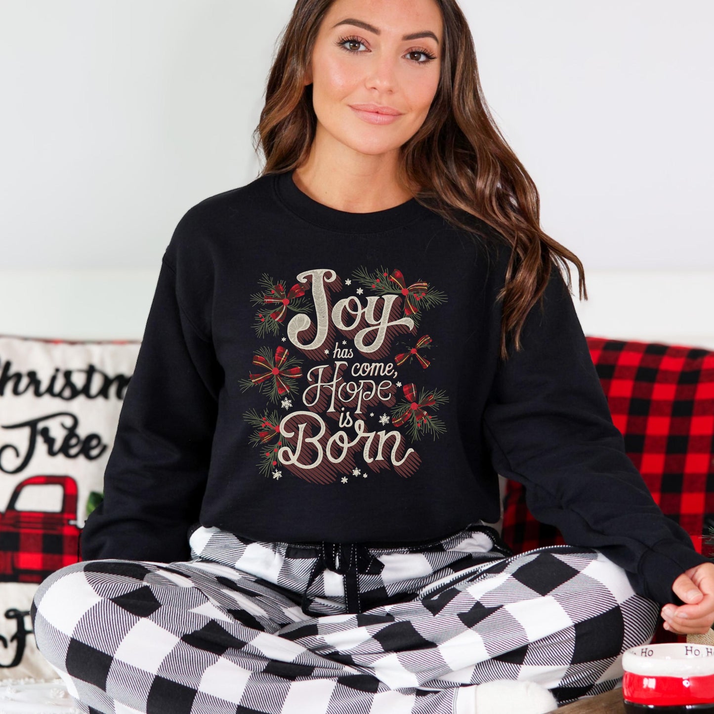 Jesus Is Born Sweatshirt, Christian Christmas Sweatshirt, Christian Christmas gift for women, Christmas Holiday Sweater, Christmas crewneck